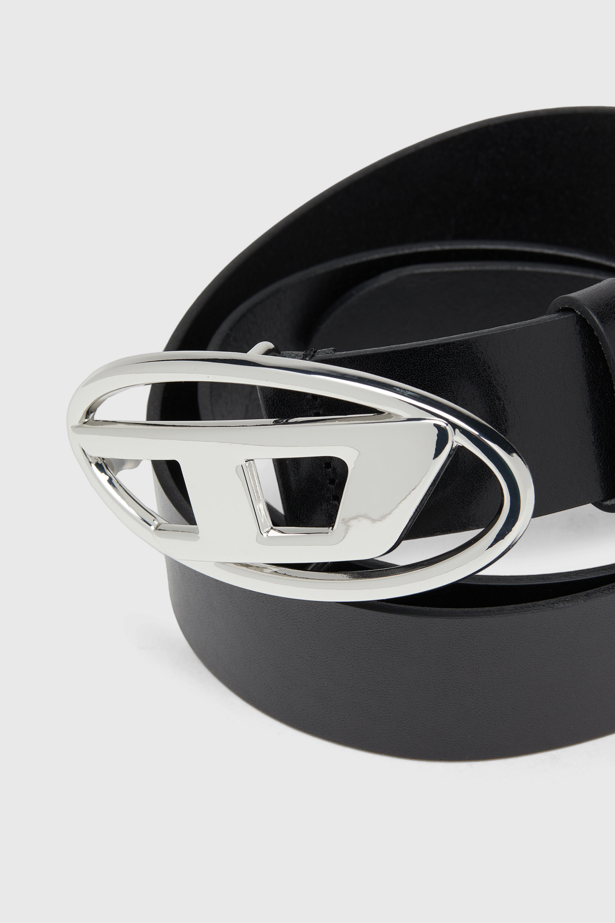 Diesel - B-1DR W, Ceinture 3.9 cm en cuir avec boucle &agrave; logo Oval D Femme in Noir - 2