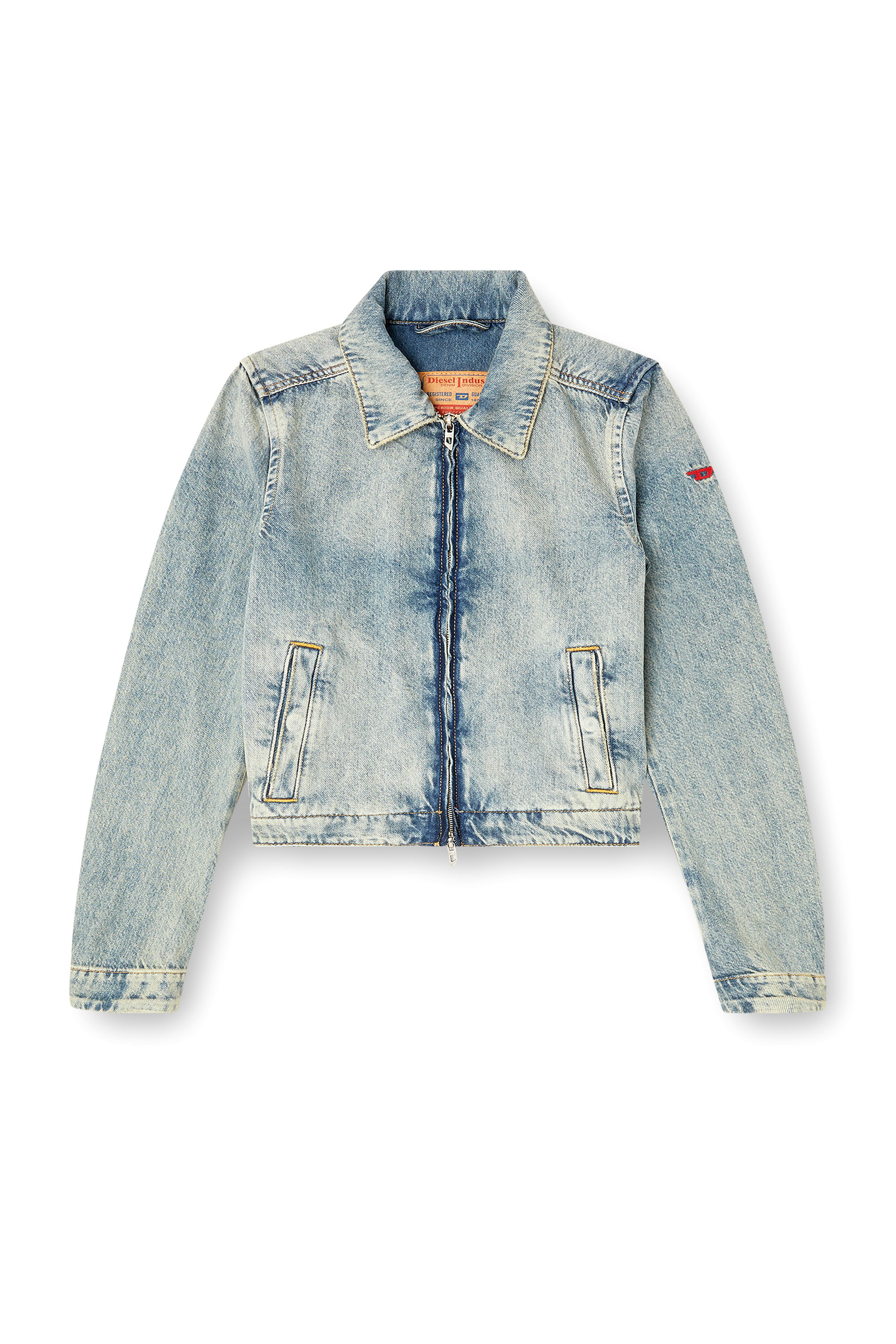 Diesel - DE-CORB, Giacca in denim Tencel fluido effetto dirt Donna in Blu - 3