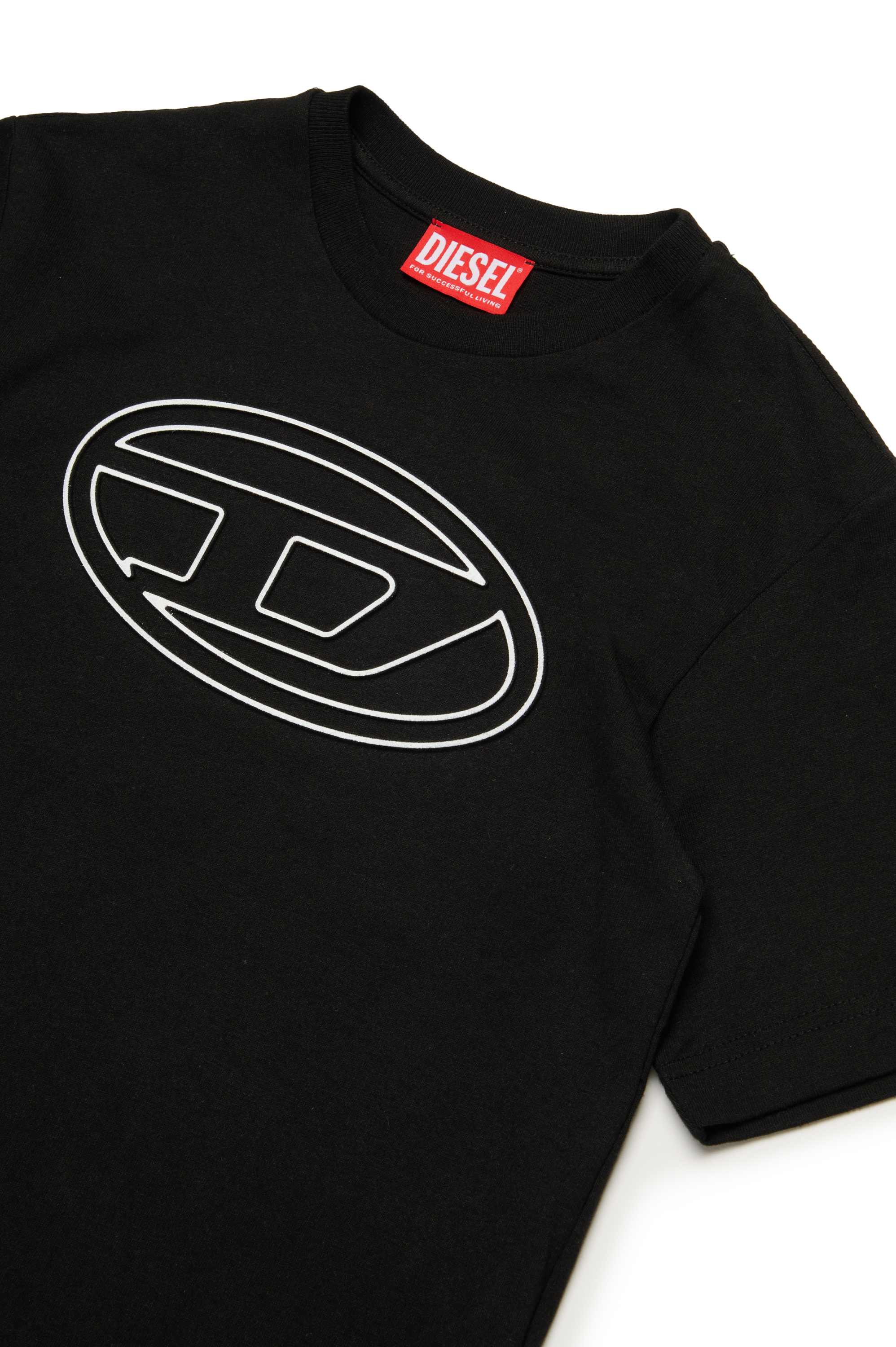Diesel - TJUSTBIGOVAL OVER, Man T-shirt with Oval D outline logo in Black - Image 3