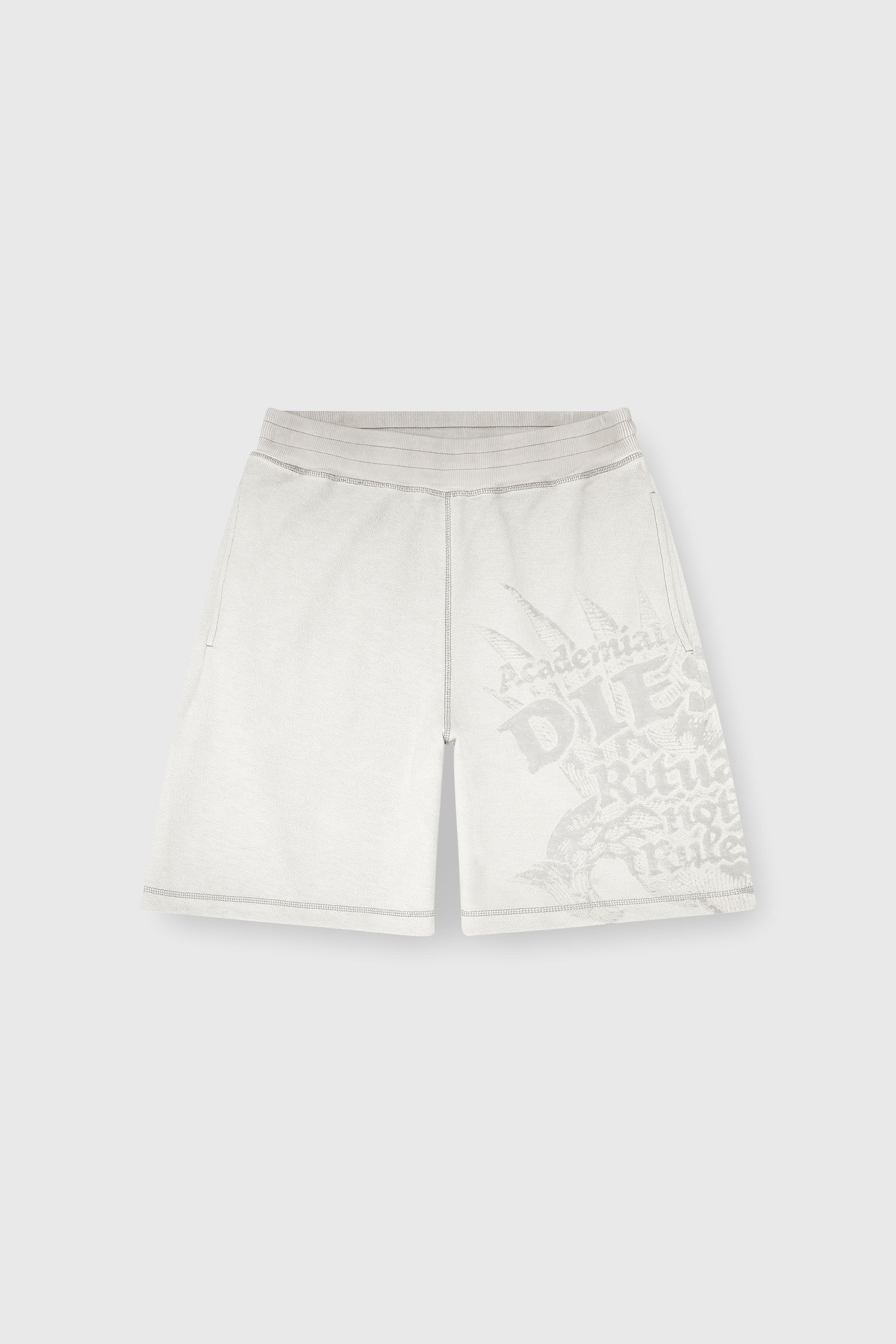 Diesel - P-RAWCROW, Pantaloni corti da tuta con motivi d&eacute;vor&eacute; Uomo in Grigio - 2