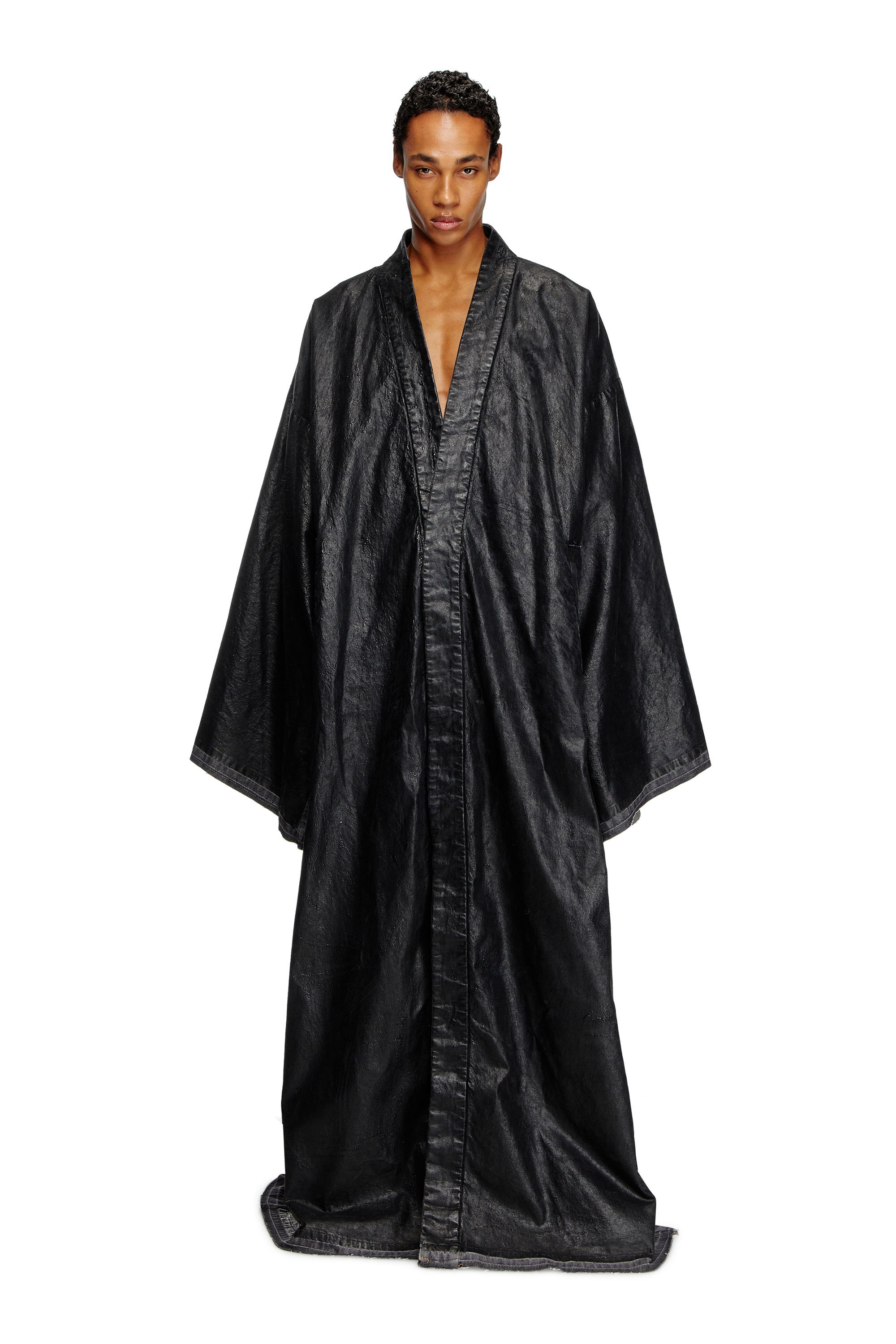 Diesel - D-D-KIM, Cappotto stile kimono con coating Unisex in Nero - 1