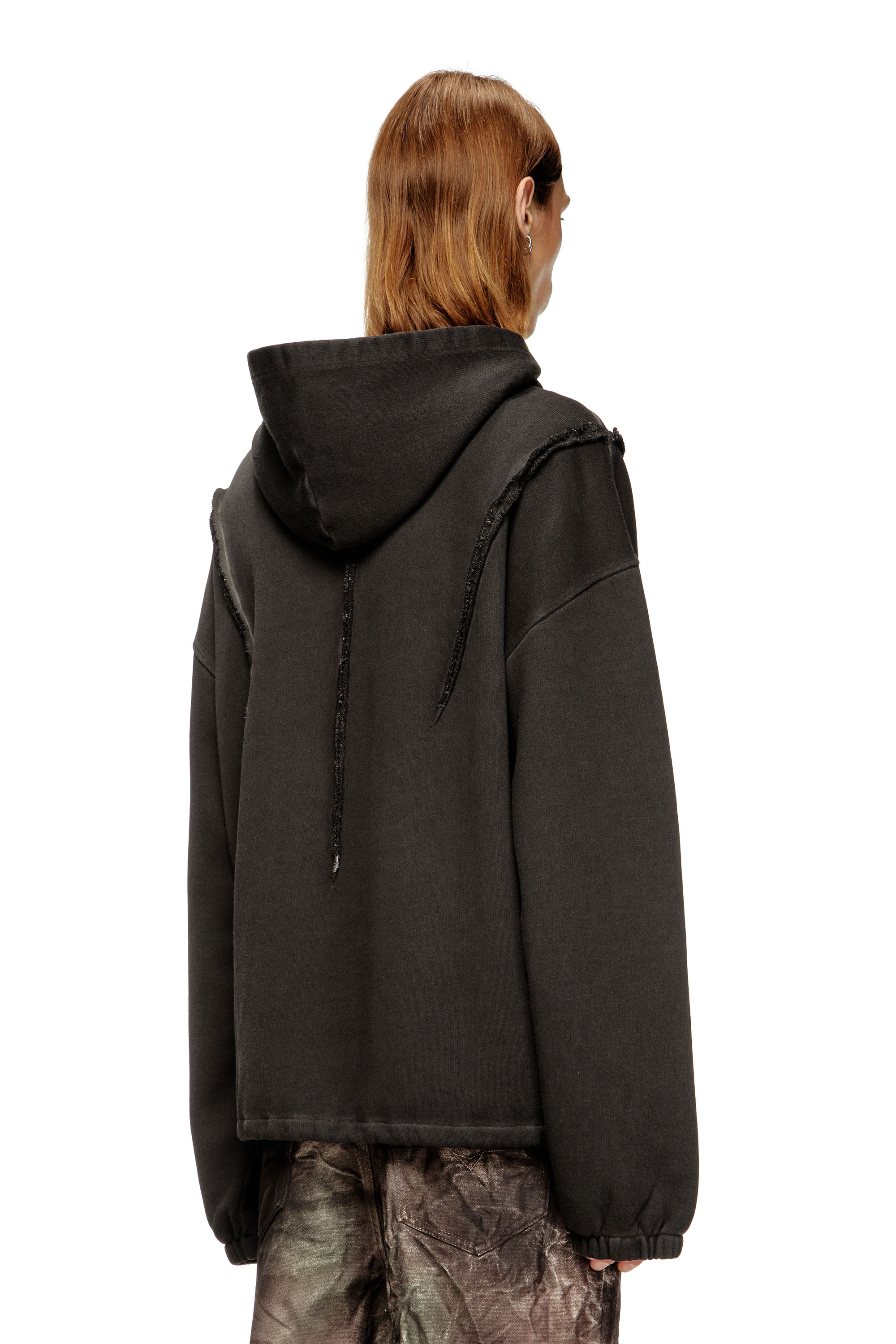Diesel - S-THUG-HOODIE, Sweat à effet délavé Mixte in Noir - 4