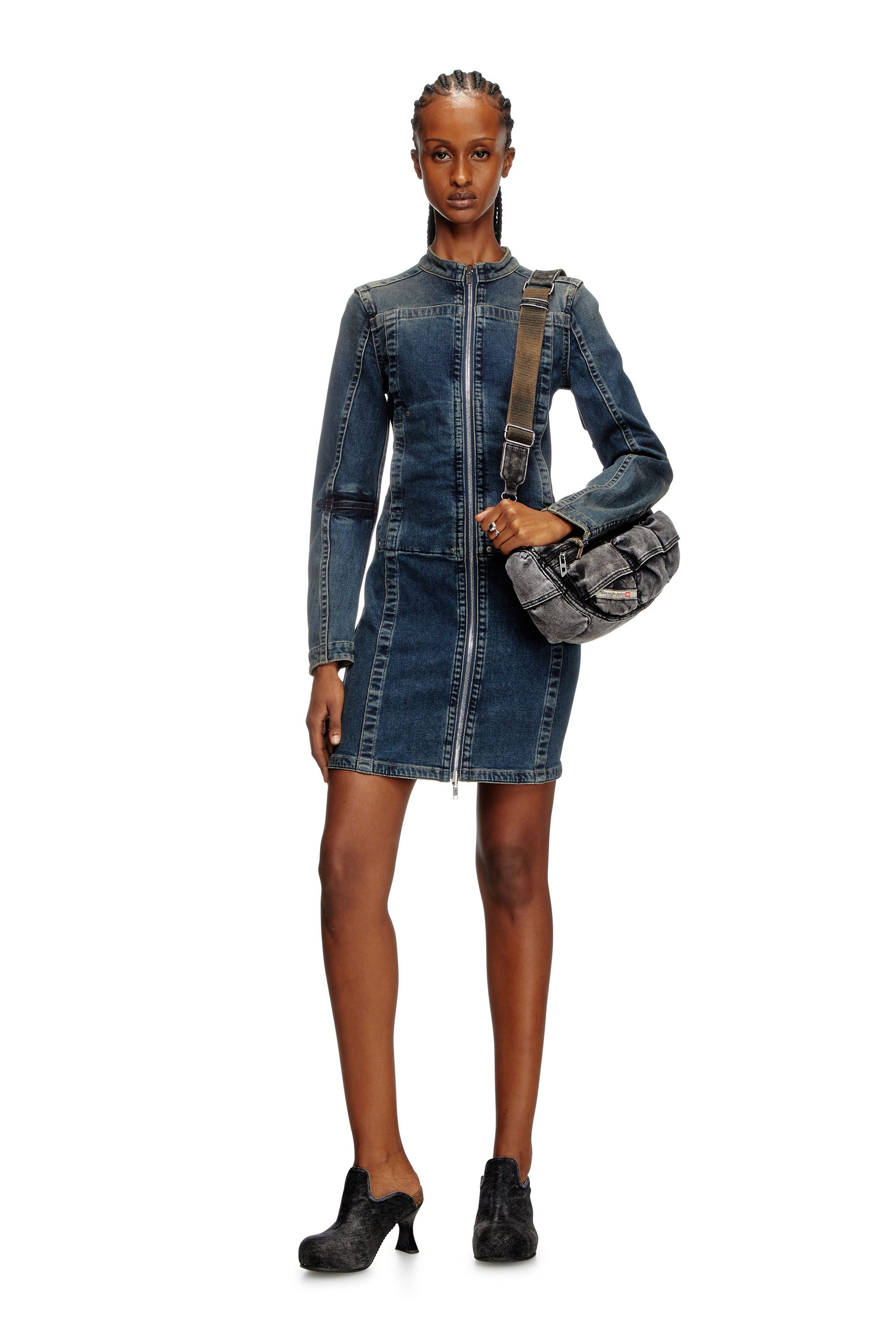 Diesel - DE-ROMI-RE, Robe courte en denim Rehab Femme in Bleu - 2