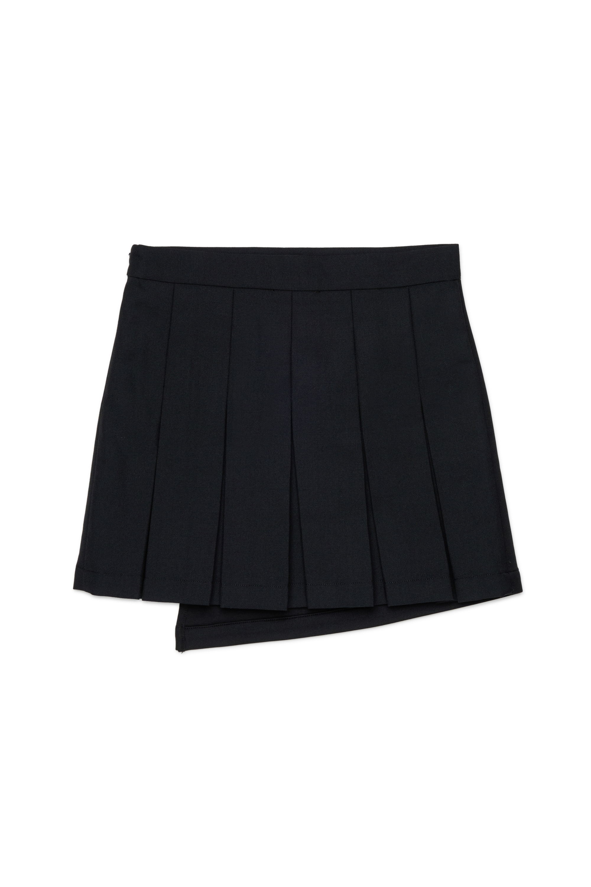 Diesel - GREBY, Woman's Wrap-effect mini skirt with pleated back in Black - 1