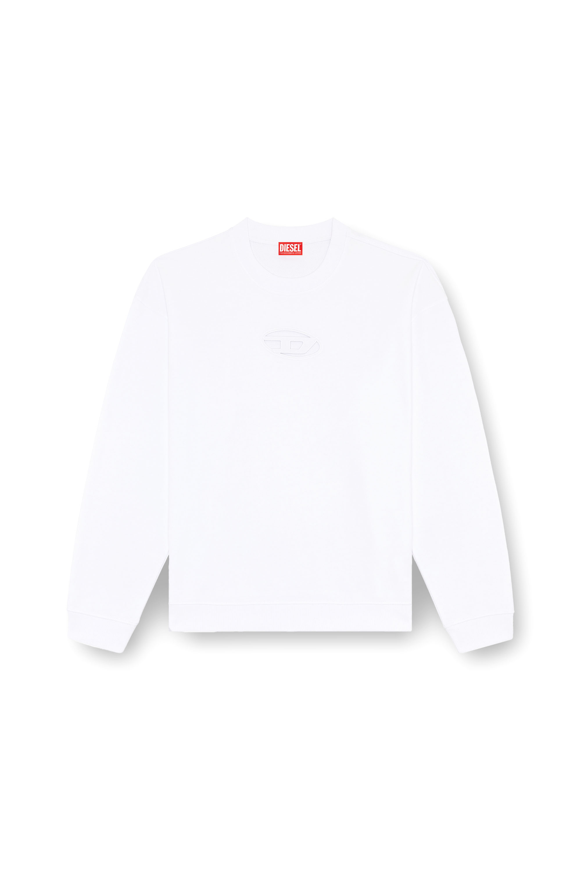 Diesel - S-BOXT-OD, Sweat-shirt avec cut-out Oval D Homme in Blanc - 2