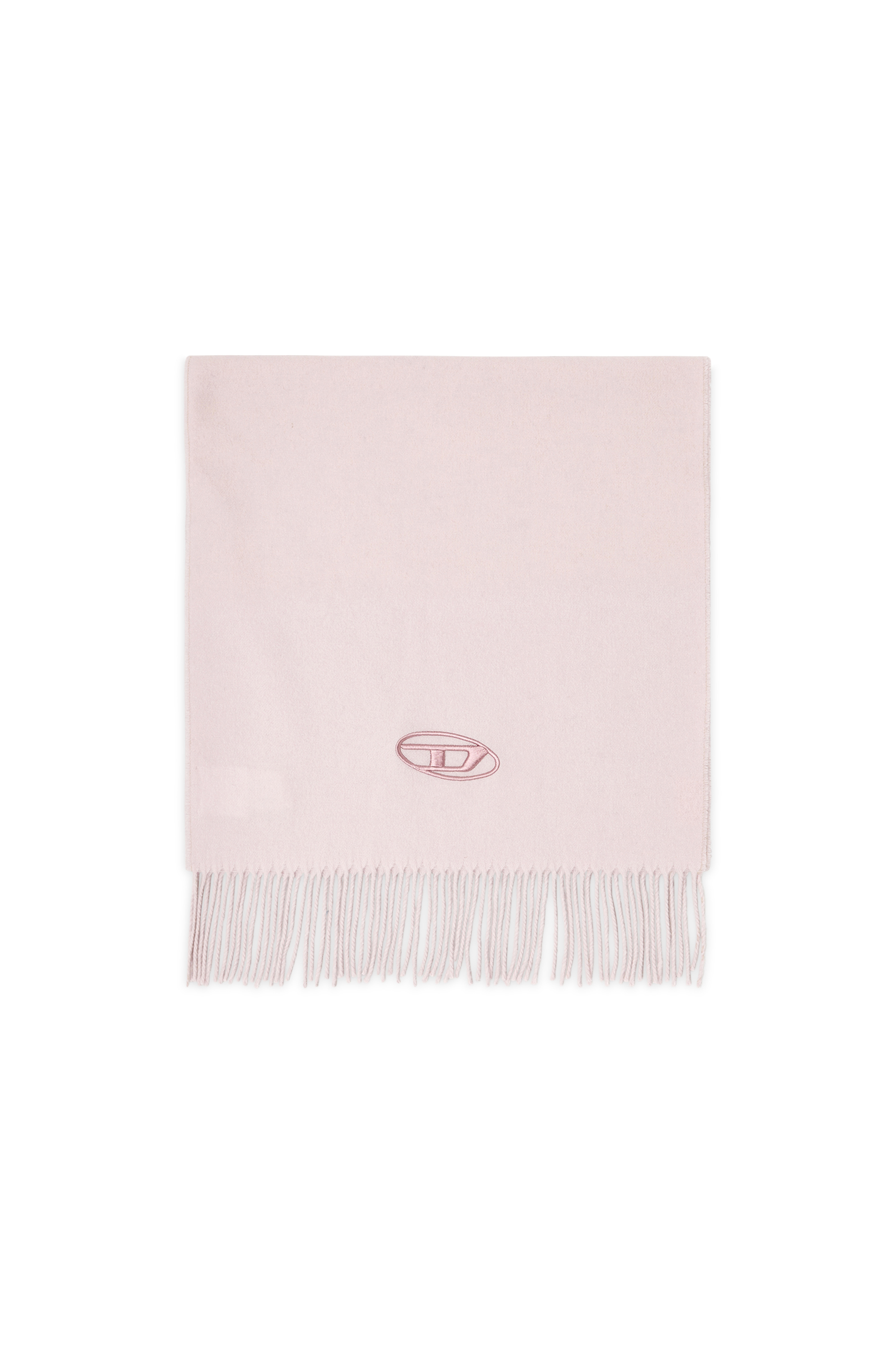 Diesel - S-IMON-D-LONG, &Eacute;charpe en m&eacute;lange de laine &agrave; bords frang&eacute;s Homme in Rose - 1