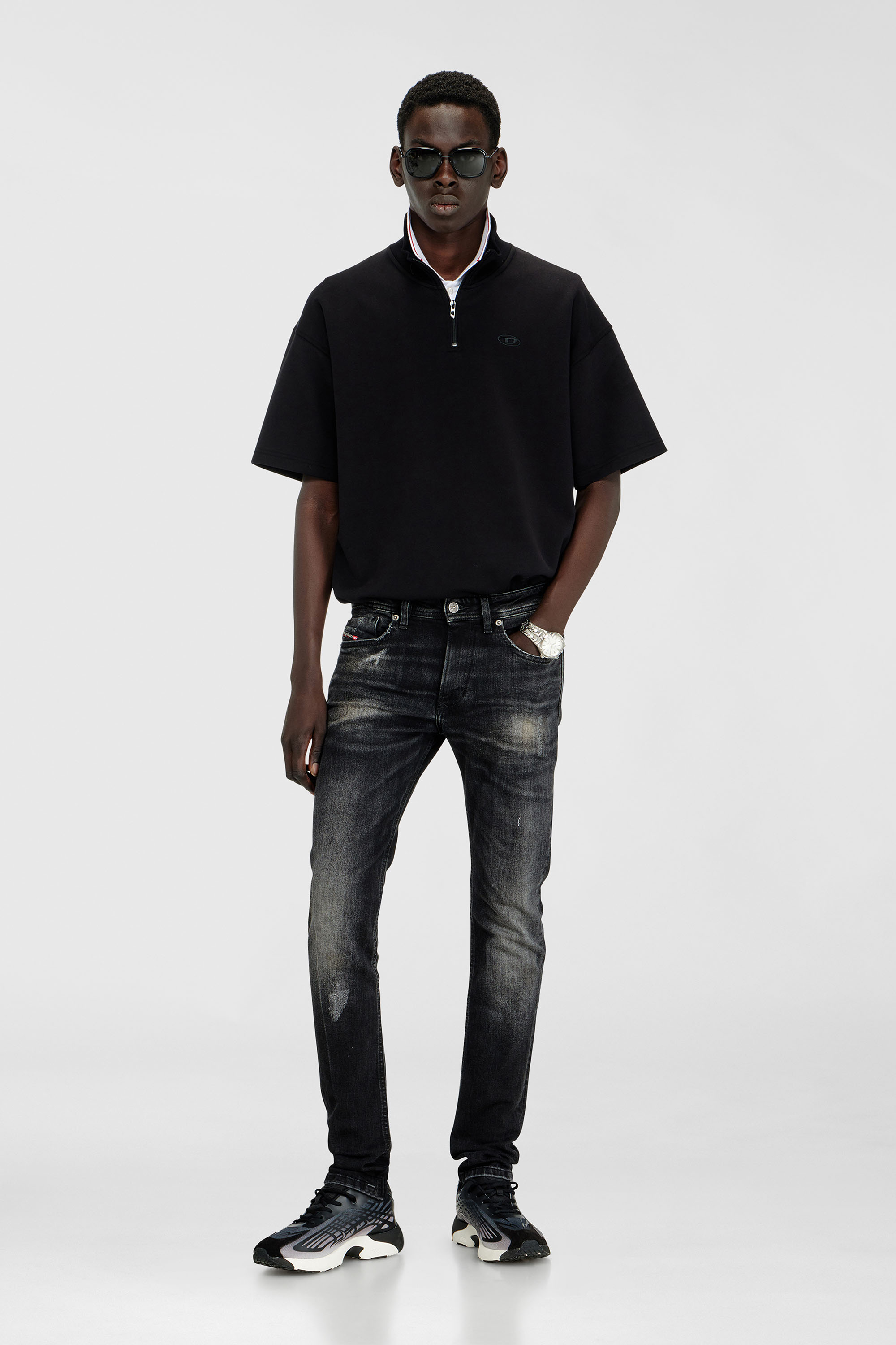Diesel - Skinny Jeans 1979 Sleenker 0DBDP Uomo, Nero/Grigio scuro - Image 2