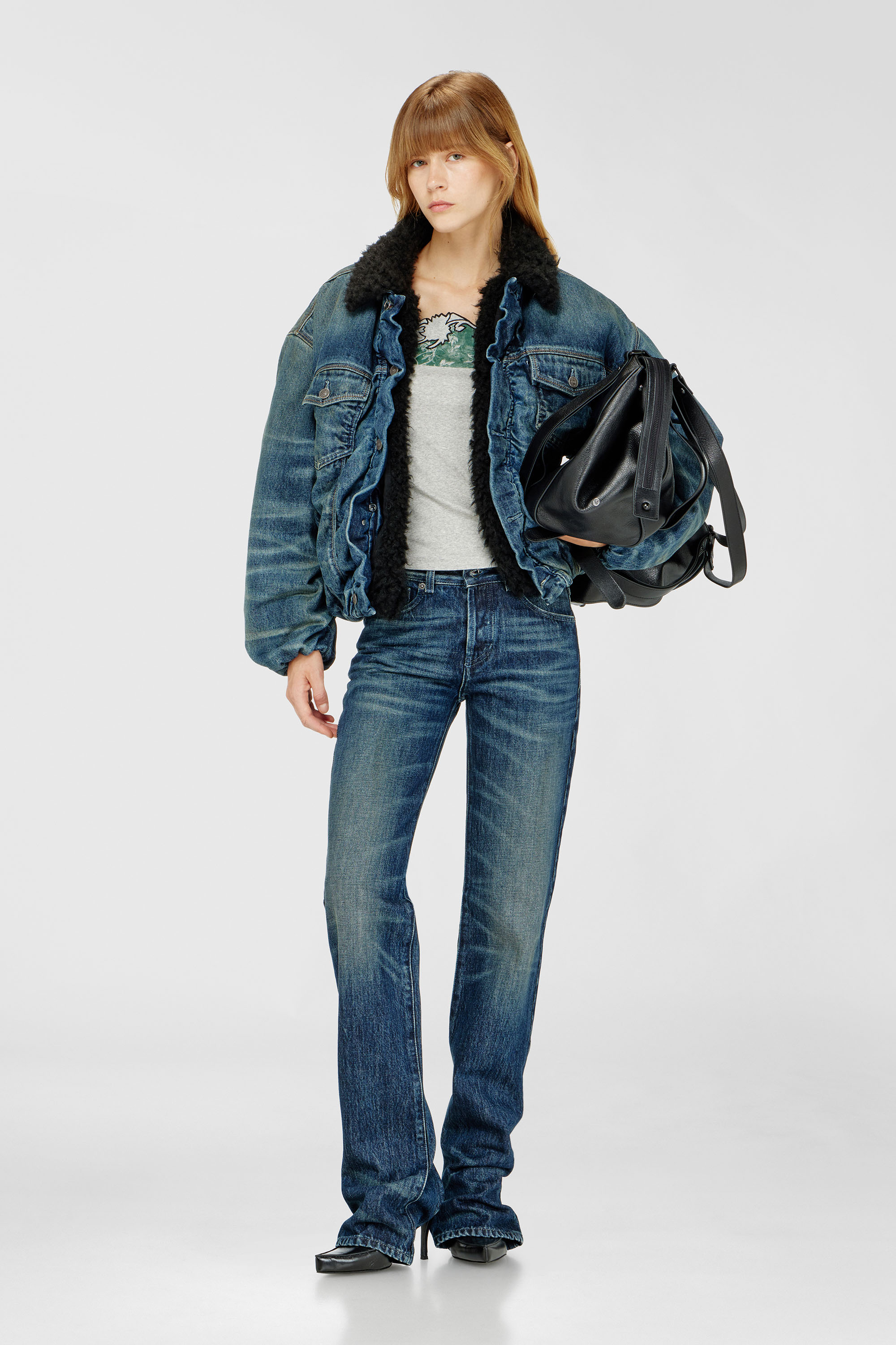 Diesel - T-EDNA, Canotta a costine con ricamo floreale a contorno Donna in Multicolor - 2