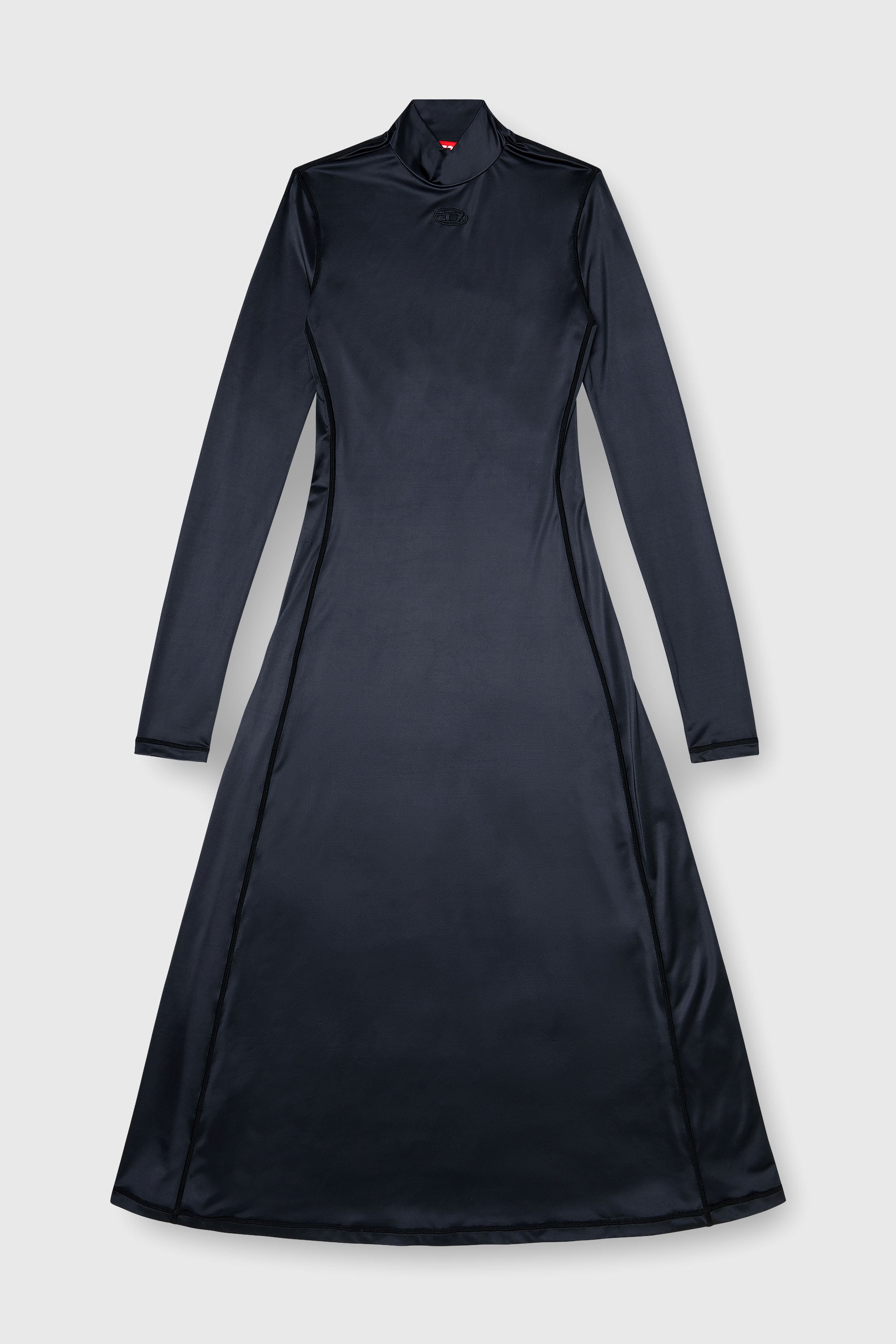 Diesel - D-UNGO, Abito midi fluido con collo alto Donna in Nero - 2