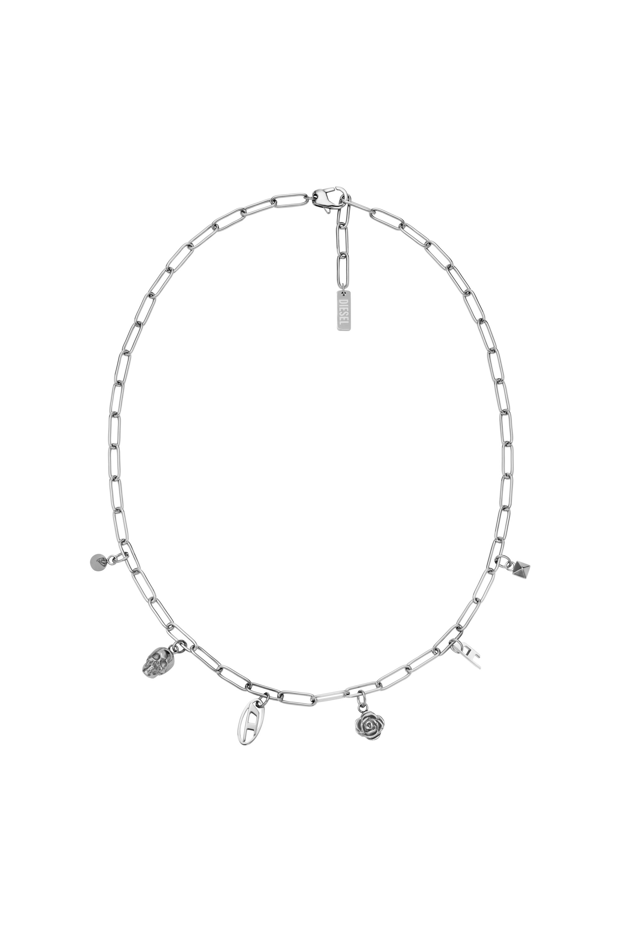 Diesel - DX1605040, Collana con charm in acciaio inox Unisex in Argento - 1