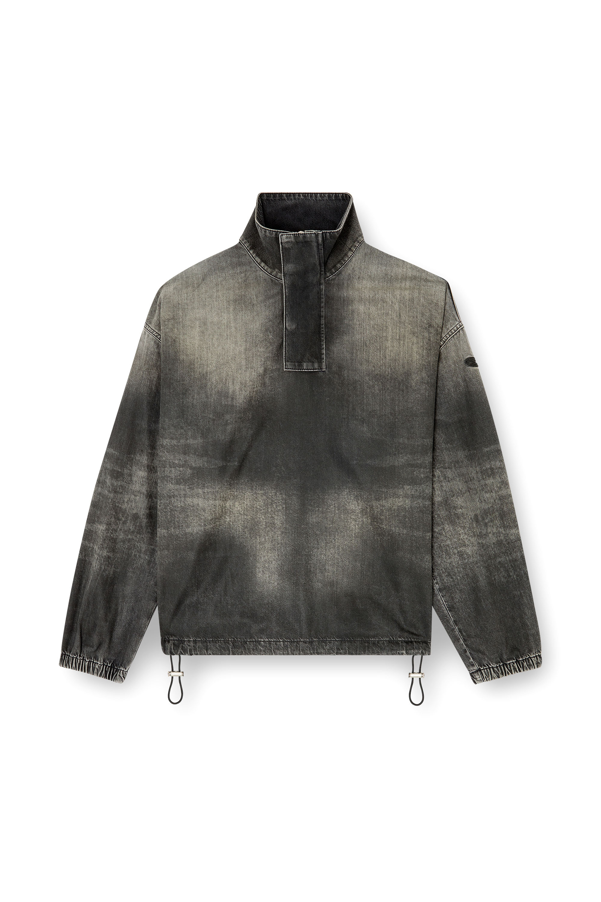 Diesel - D-FLOW-S3, Top in denim con collo mock Unisex in Nero - 3