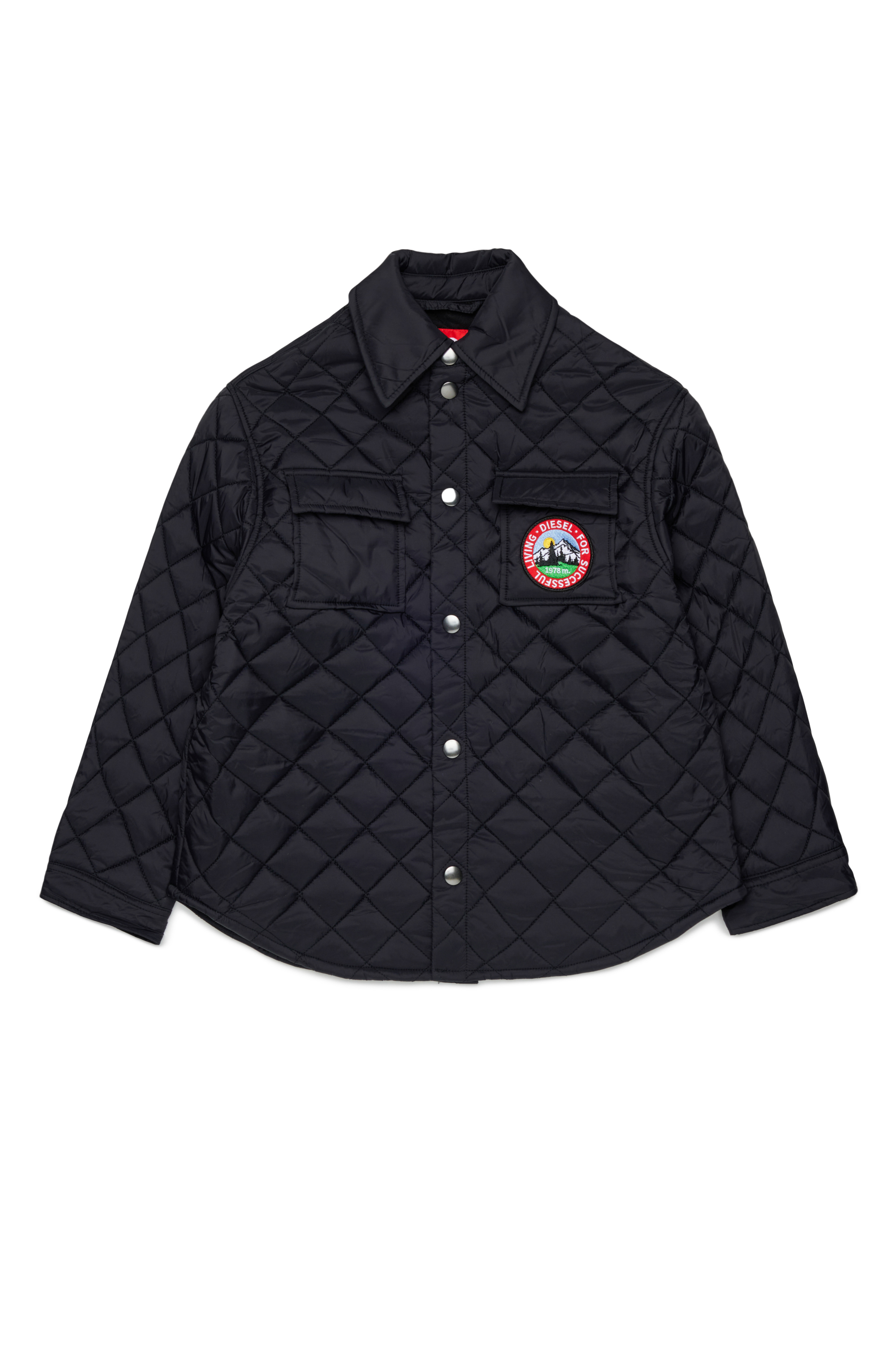 Diesel - JMONTY, Giacca camicia in nylon trapuntato Unisex in Nero - 1