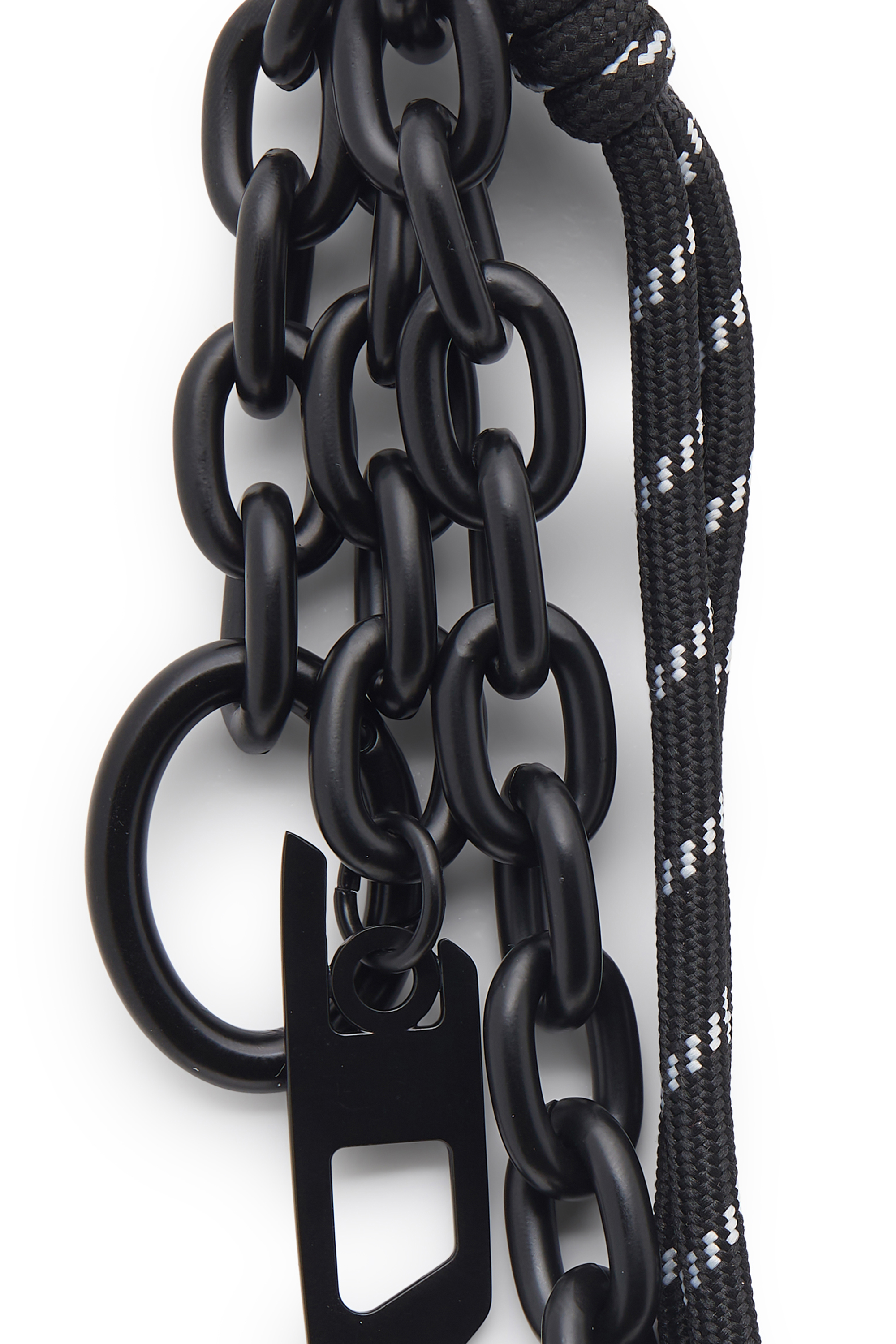 Diesel - CHAIN-D L, Charm in catena e corda Unisex in Nero - 2