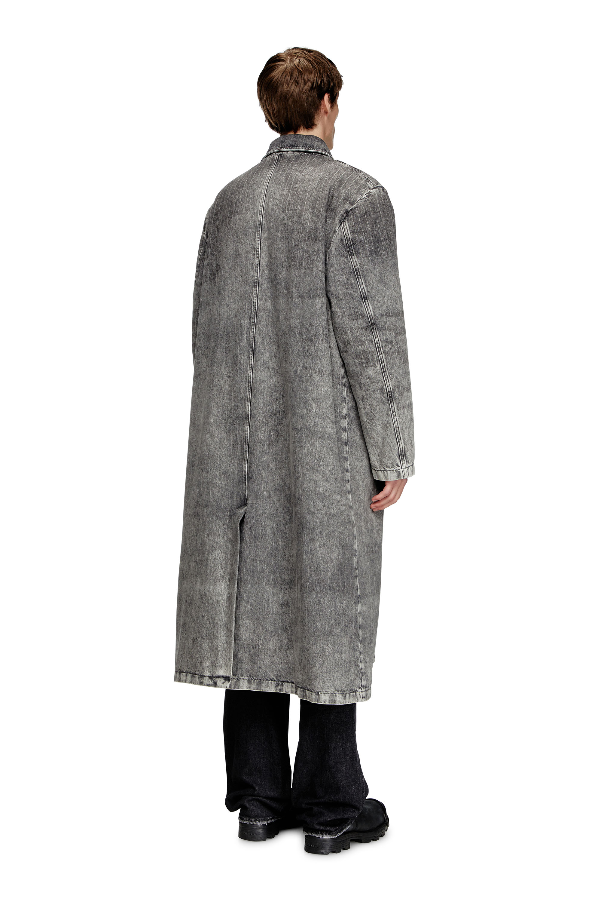 Diesel - D-JACK-S1, Manteau tailleur en denim à rayures Homme in Gris - 4