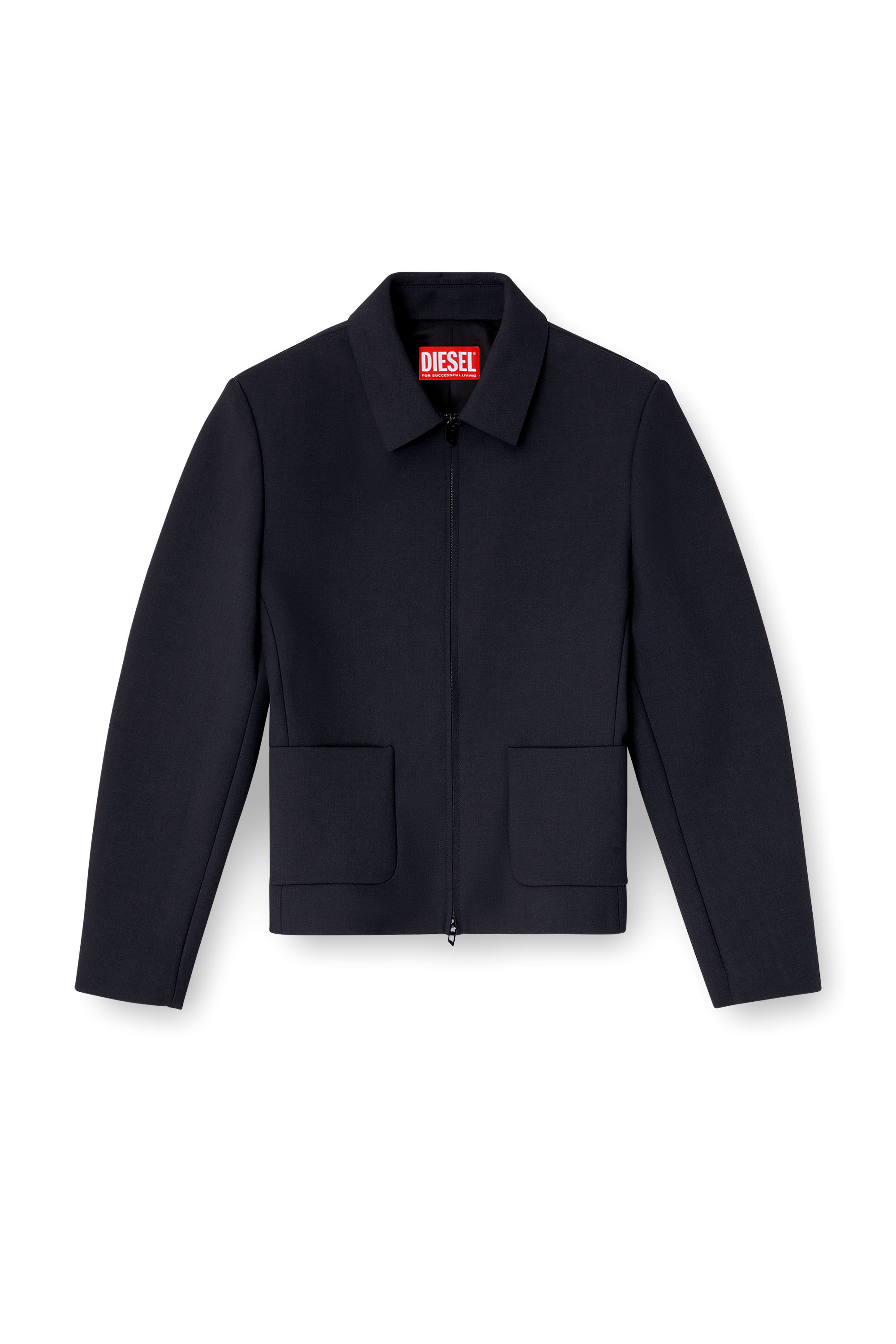 Diesel - G-CESARA-BOND, Damen Kragenjacke aus neoprenbeschichtetem Stoff in Dunkelblau - 3