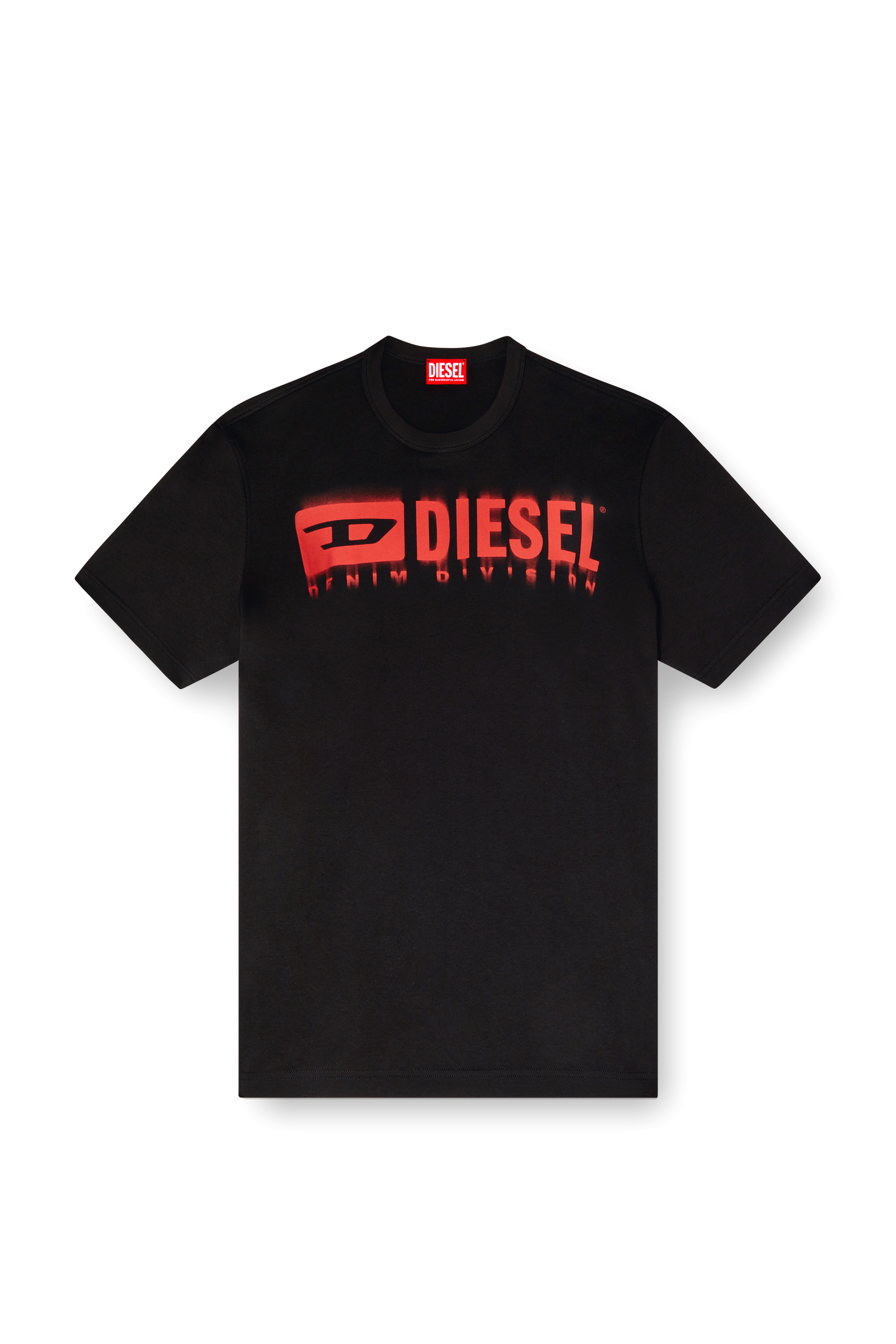 Diesel - T-ADJUST-Q7, T-shirt avec logo Diesel effet flou Homme in Noir - 2