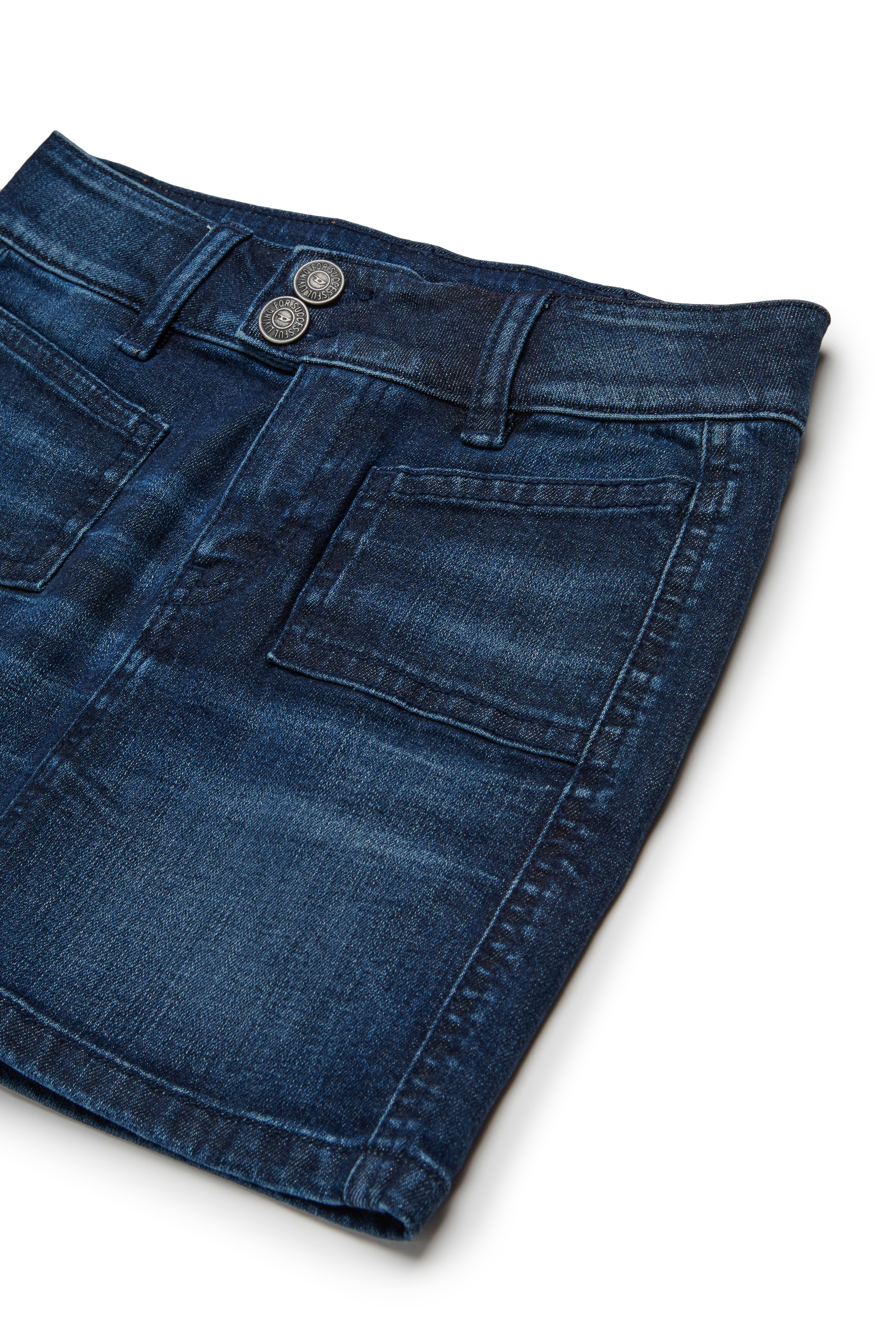 Diesel - GEKI, Damen Baumwollminirock mit aufgesetzten Taschen in Dunkelblau - 3