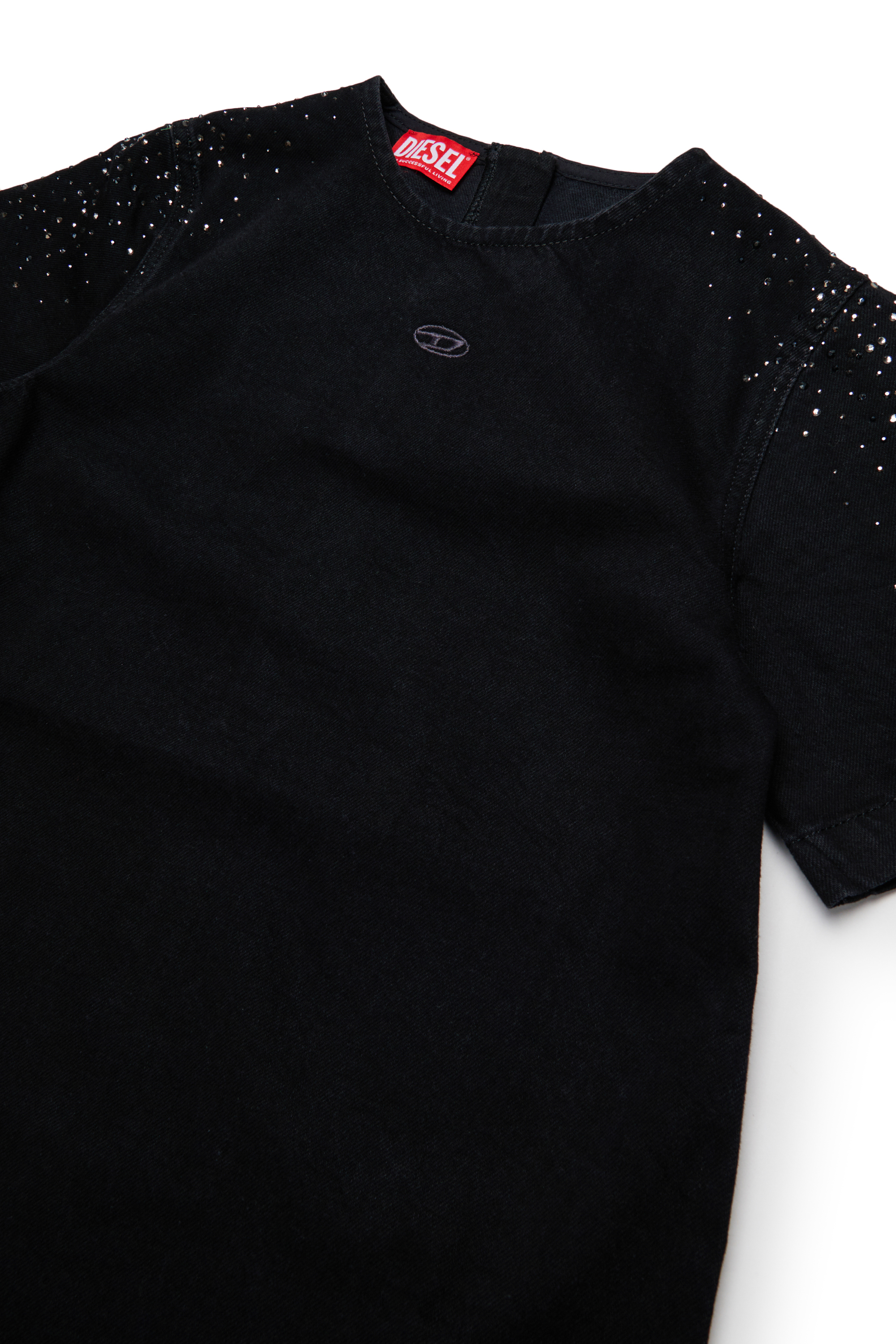 Diesel - DILBY, Robe t-shirt orn&eacute;e de strass Femme in Noir - 3