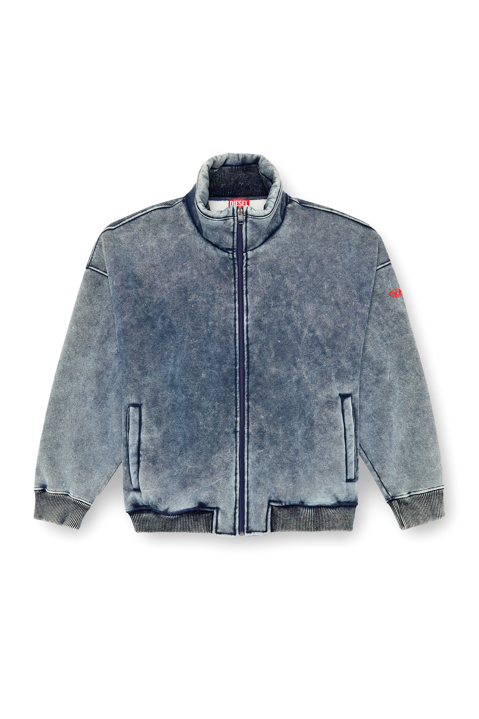 Diesel - S-BATEL, Giacca in jersey e teddy fabric Uomo in Blu - 3