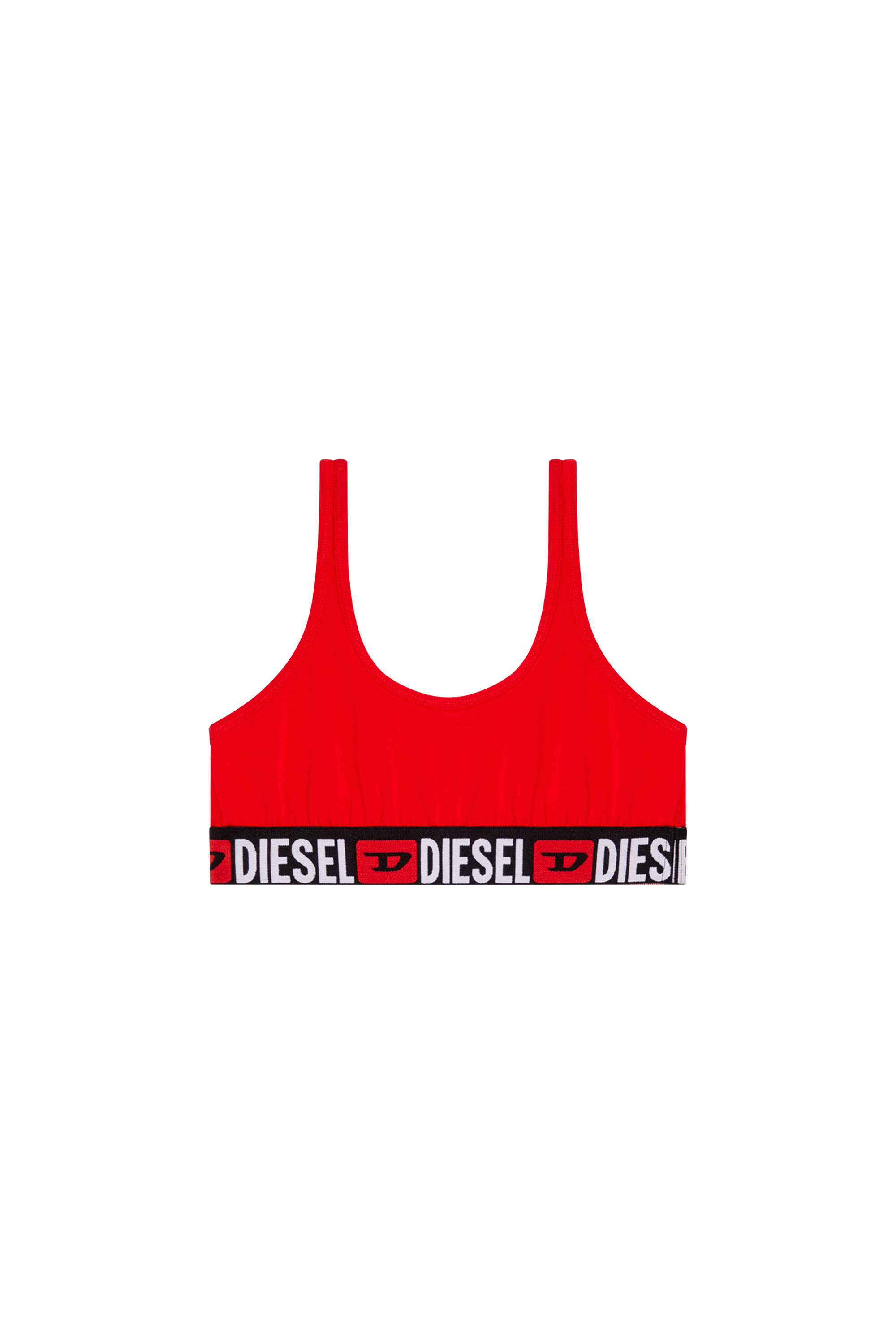 Diesel - UFSB-ORIBA, Bralette avec bande logo Femme in Rouge - 4