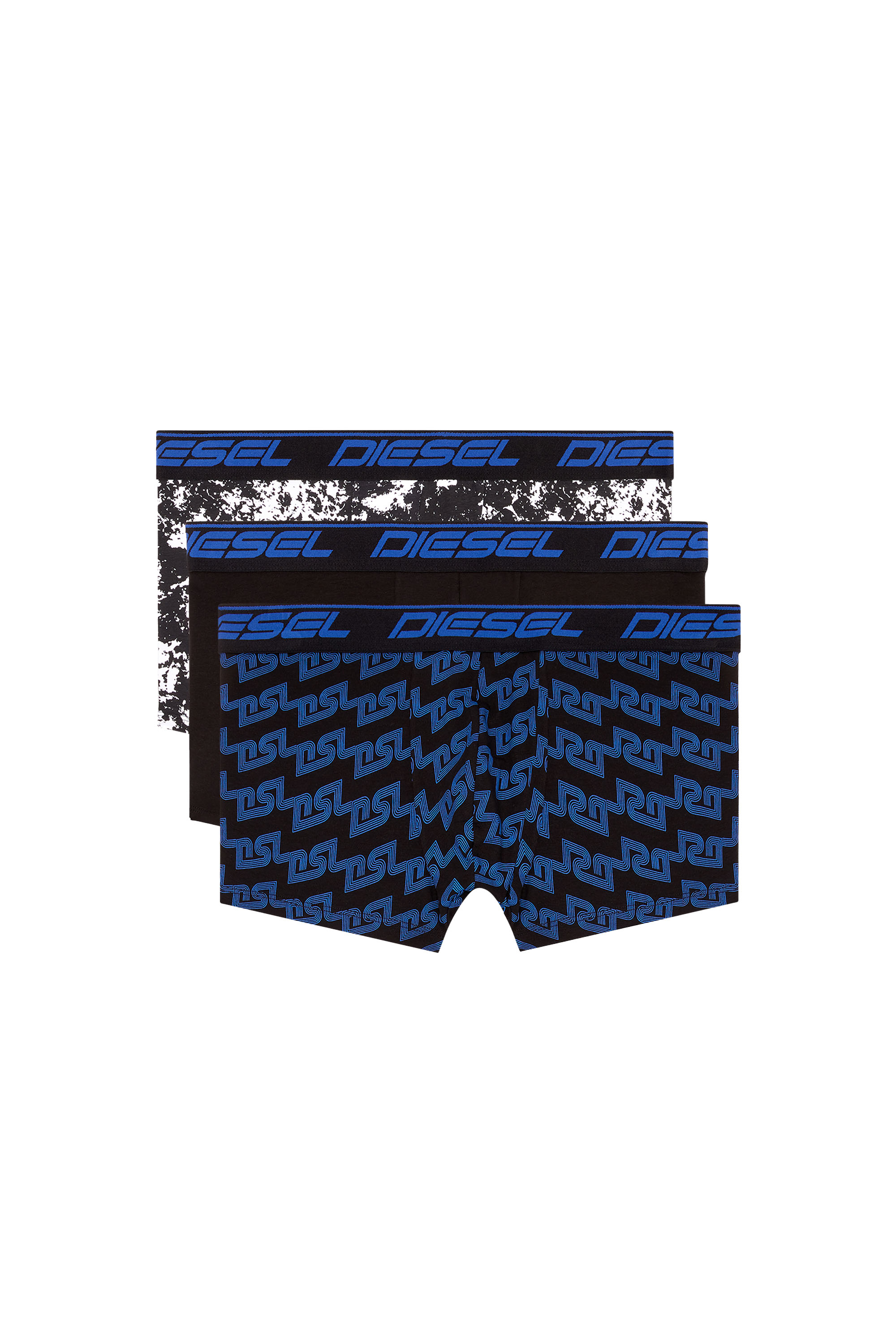 Diesel - UMBX-DAMIENTHREEPACK, Herren Retropants mit diffusem Print im Dreierpack in Schwarz/Blau - 1