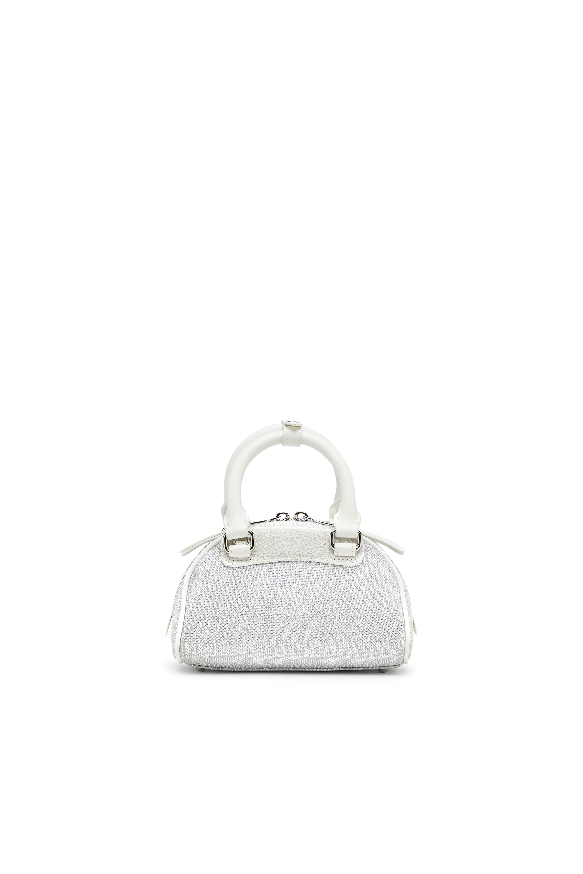 Diesel - 1DR DOME CROSSBODY, 1DR Dome-Mini sac bowling en tissu Lurex Femme in Blanc - 2