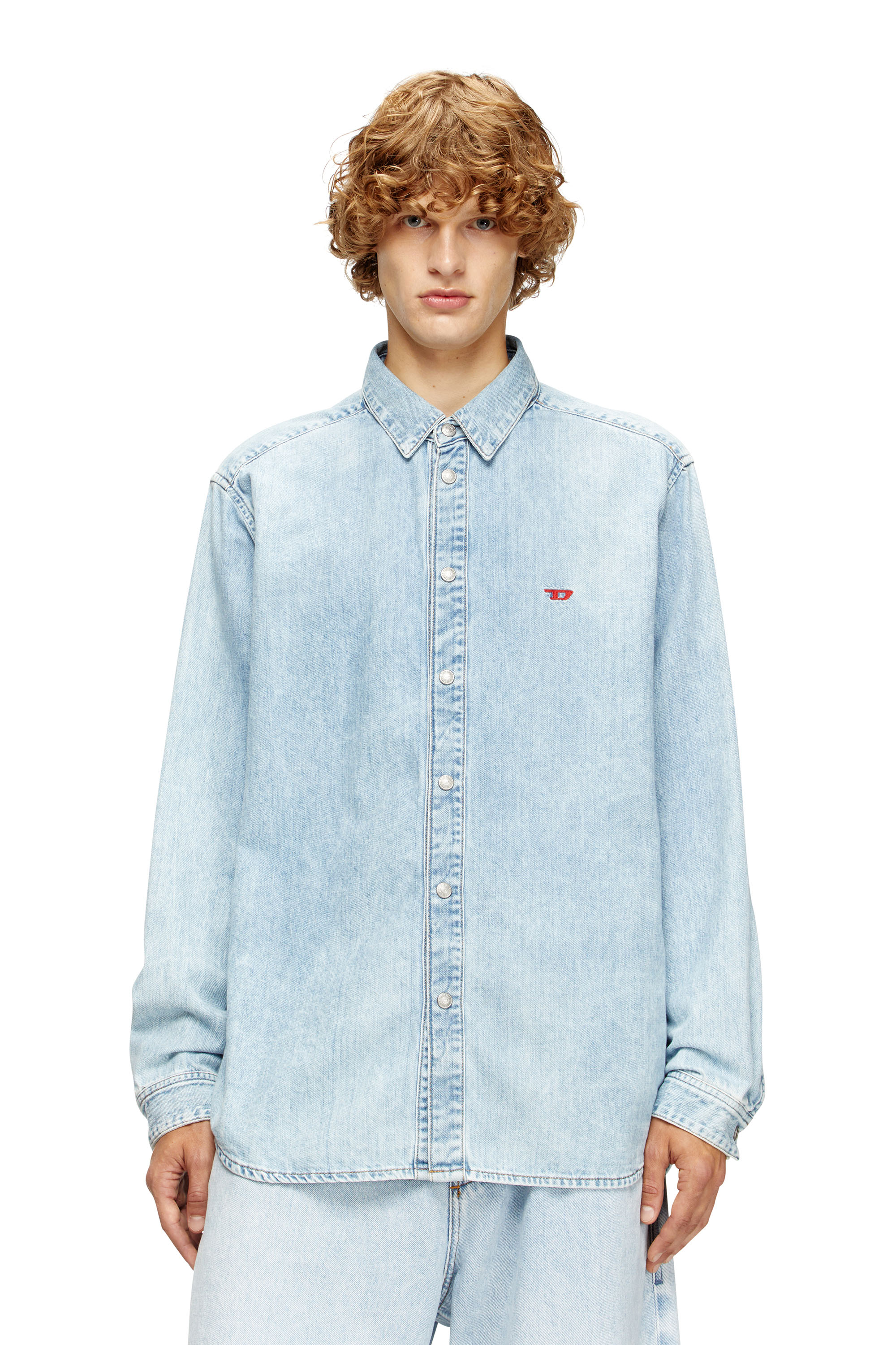Diesel - D-SIMPLY, Herren Shirt aus Denim in Hellblau - 3