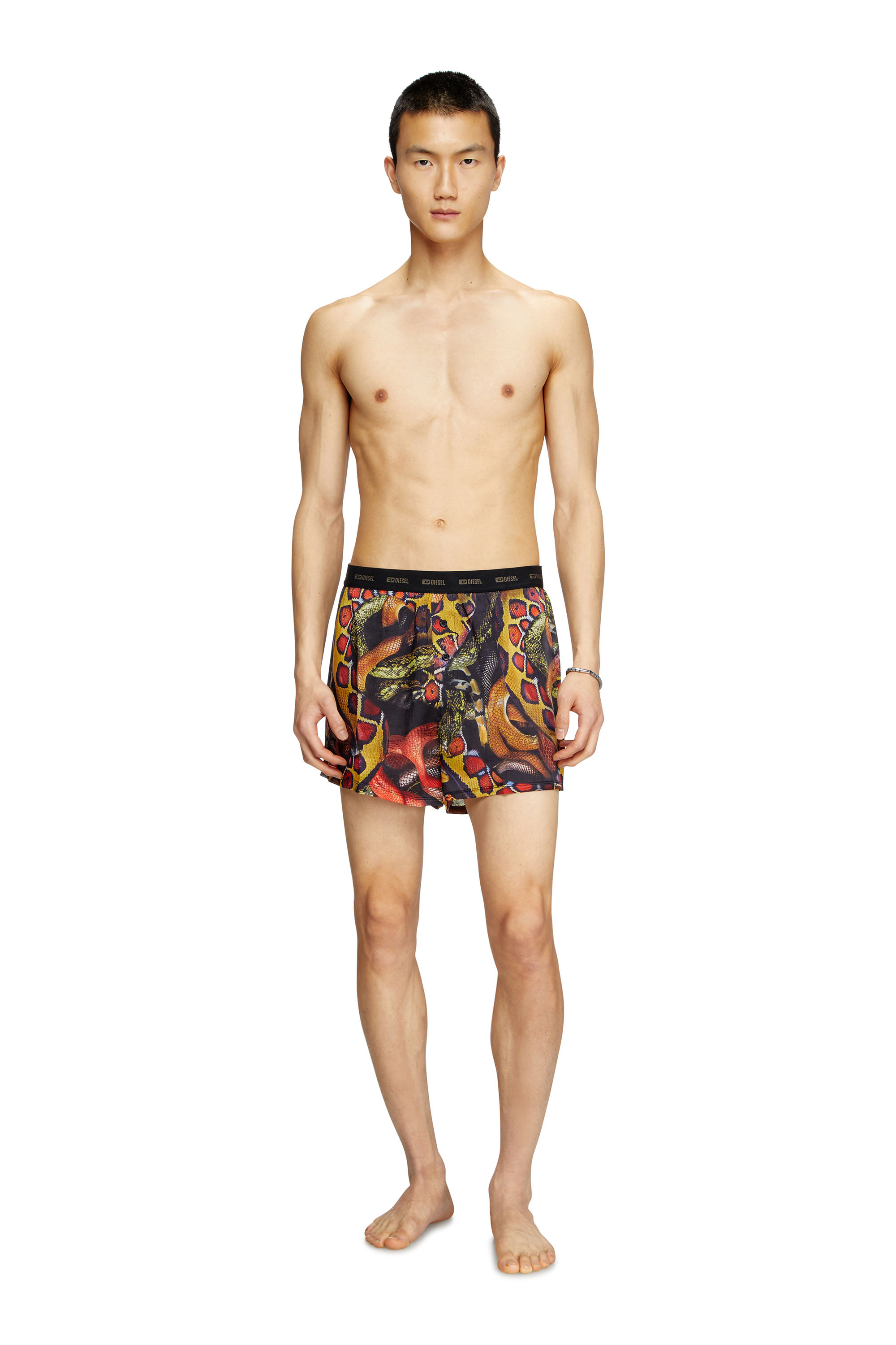 Diesel - STARK-UTLT-SNAKE, Boxer long en satin avec imprimé serpent Homme in Polychrome - 2