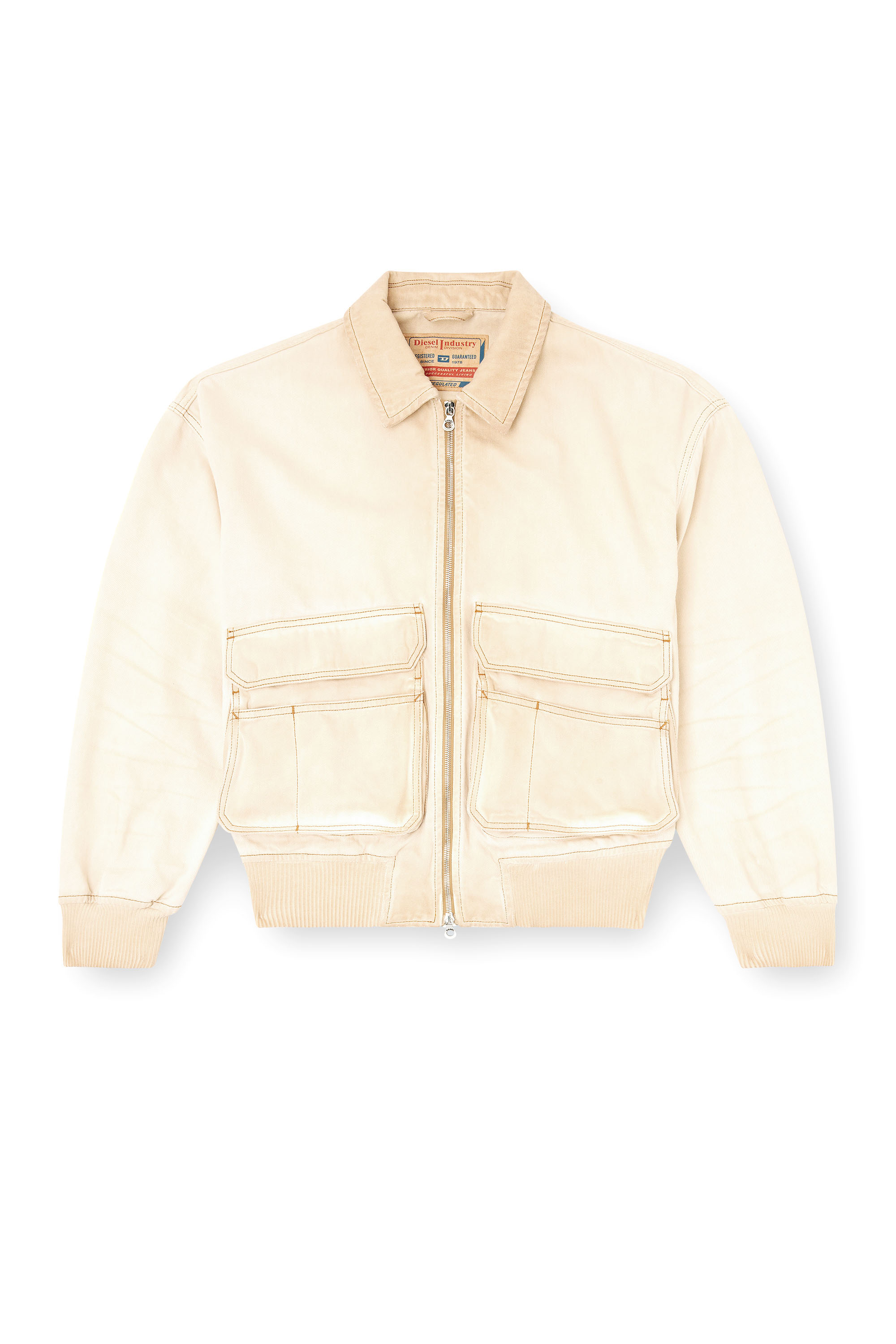 Diesel - D-KURZ, Veste en denim tissé batavia Mixte in Beige - 3