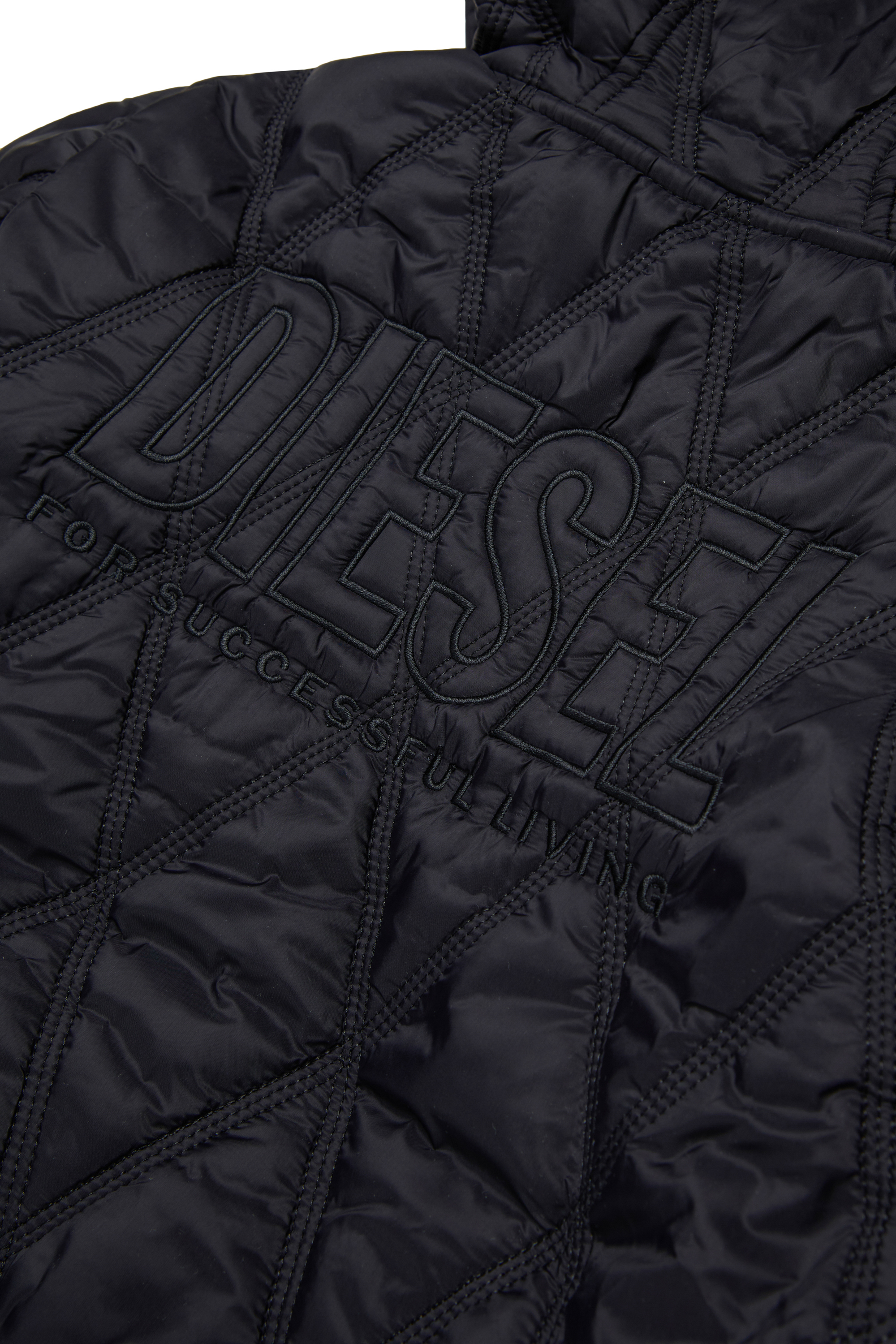 Diesel - JFOSSIRLS, Veste à capuche matelassée légère Mixte in Noir - 4