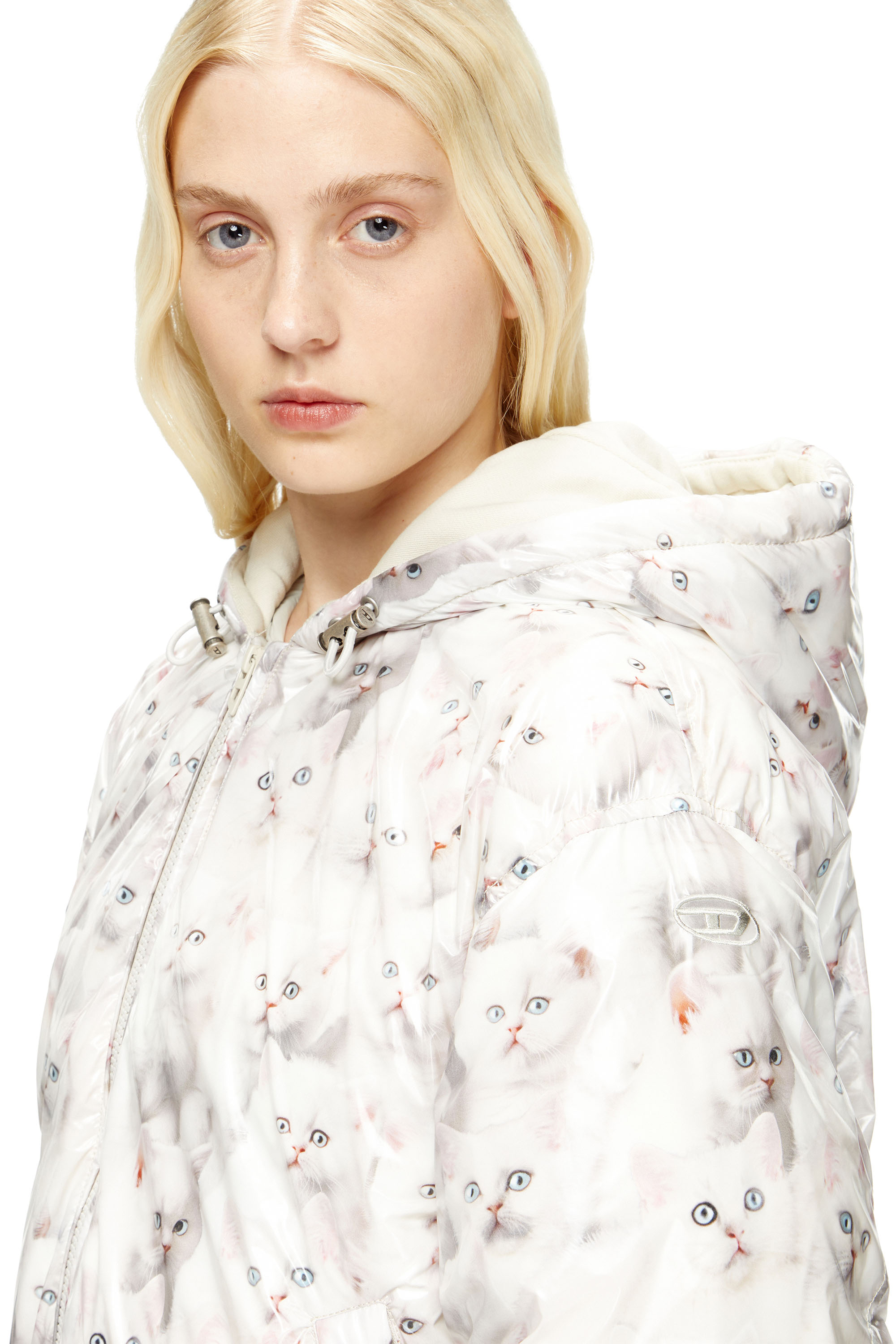 W-INNER-R1, Bianco Diesel - W-INNER-R1, Giacca imbottita con gattini Donna in Bianco - 5