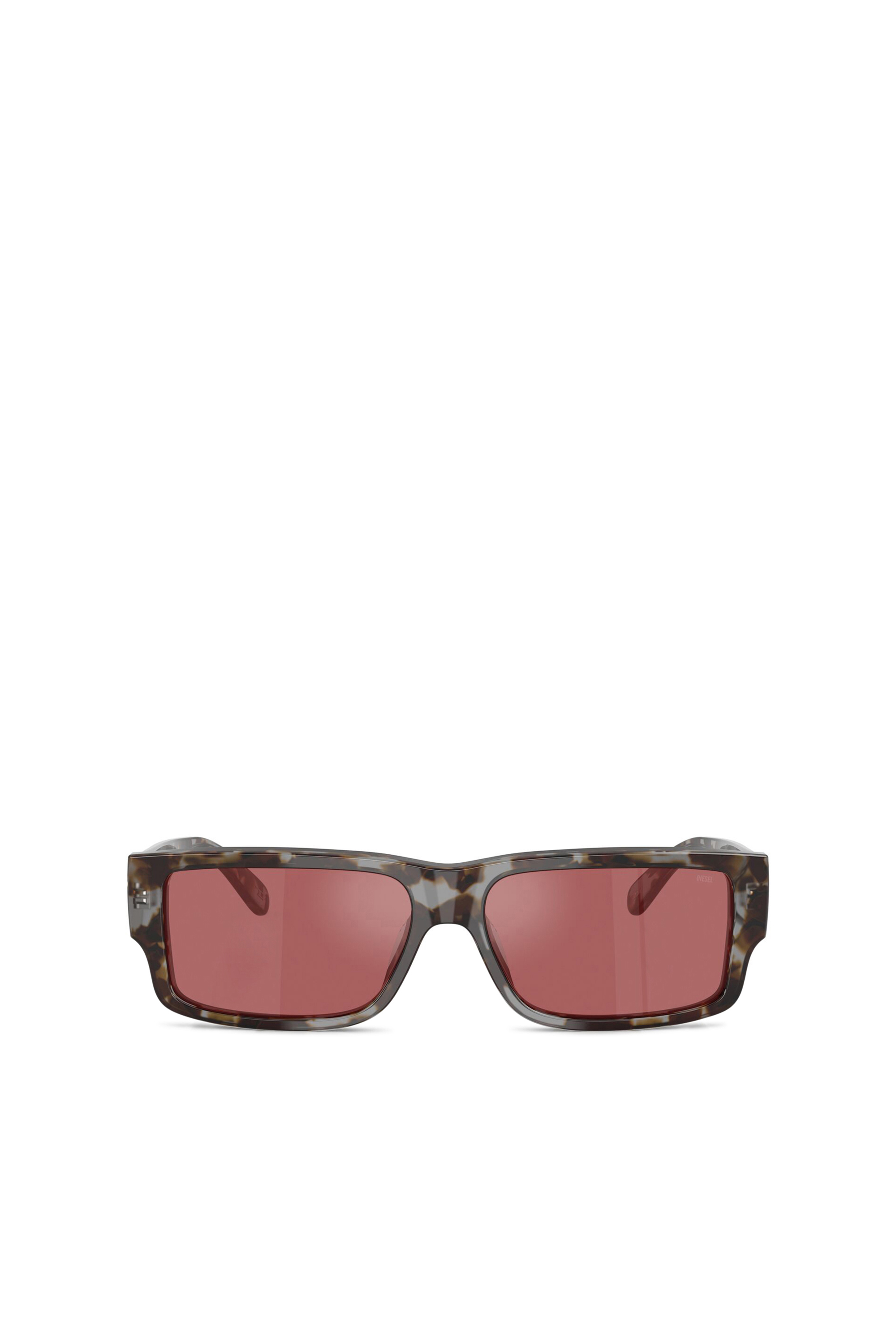 Diesel - 0DL2003 SIZE 57, Herren Rechteckiges Modell Brille in Rot - 1