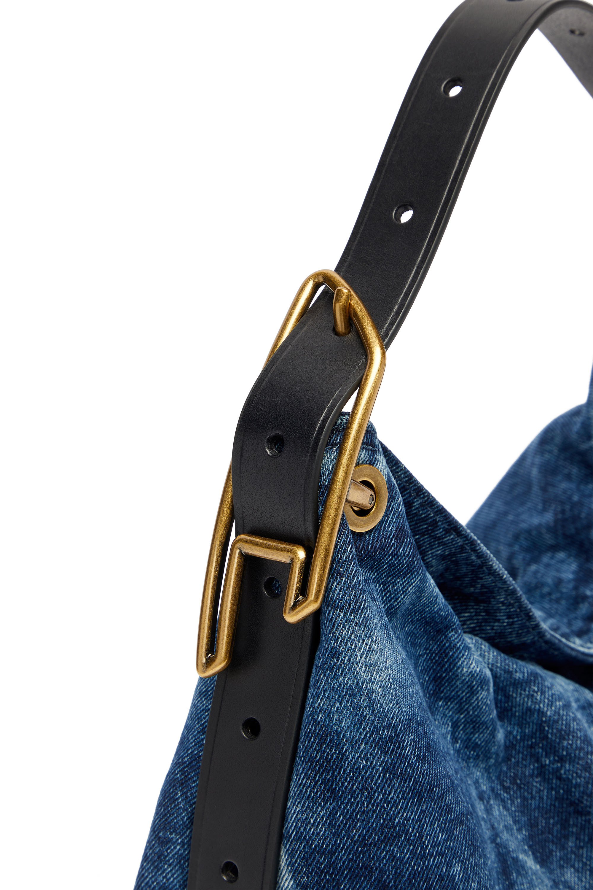 Diesel - D-LINE SHOULDER, Woman's D-Line-Denim shoulder bag in Medium blue - 6