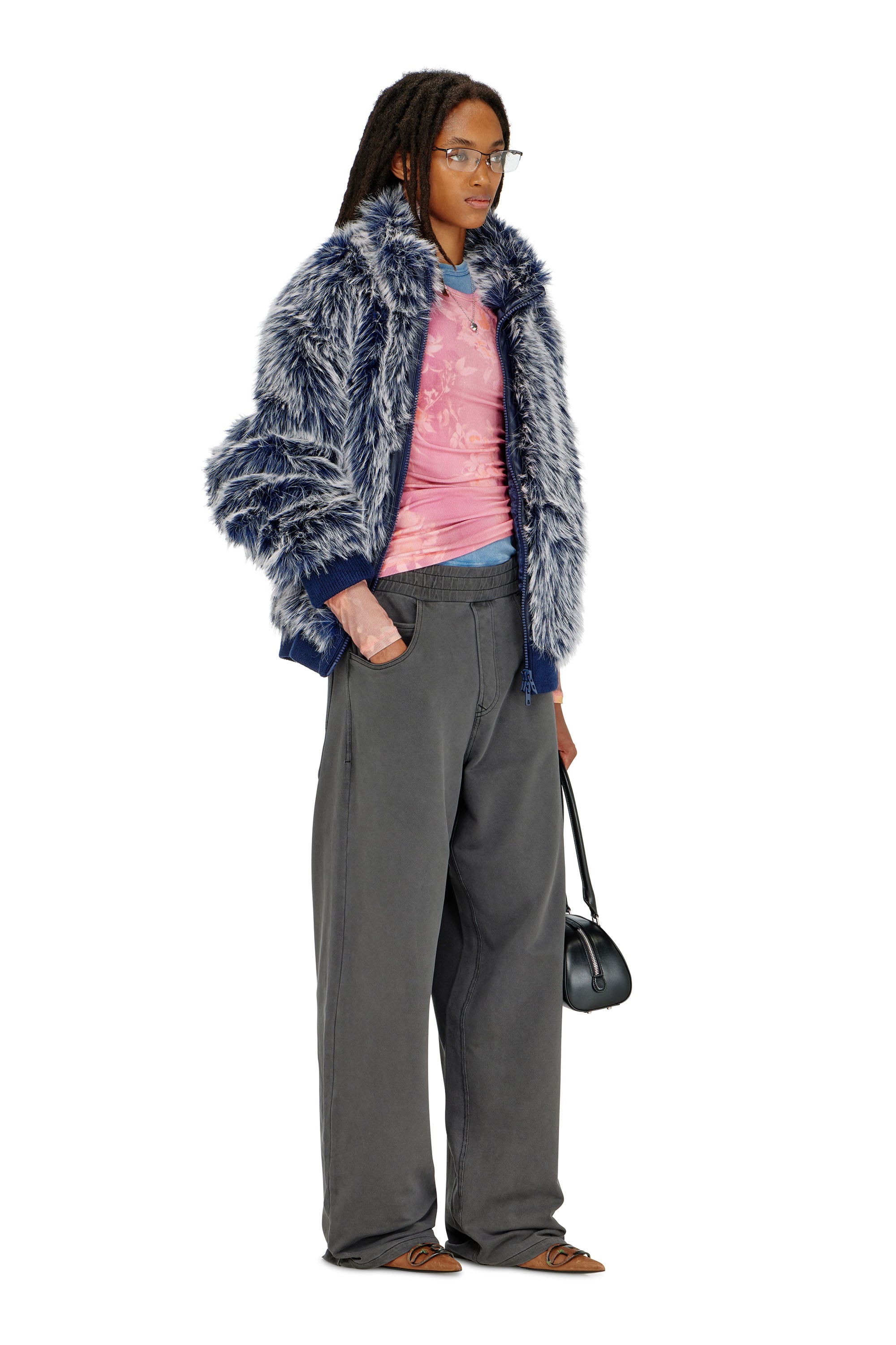 Diesel - T-MOKY-LS, Top in jersey a costine con stampa floreale Donna in ToBeDefined - 2