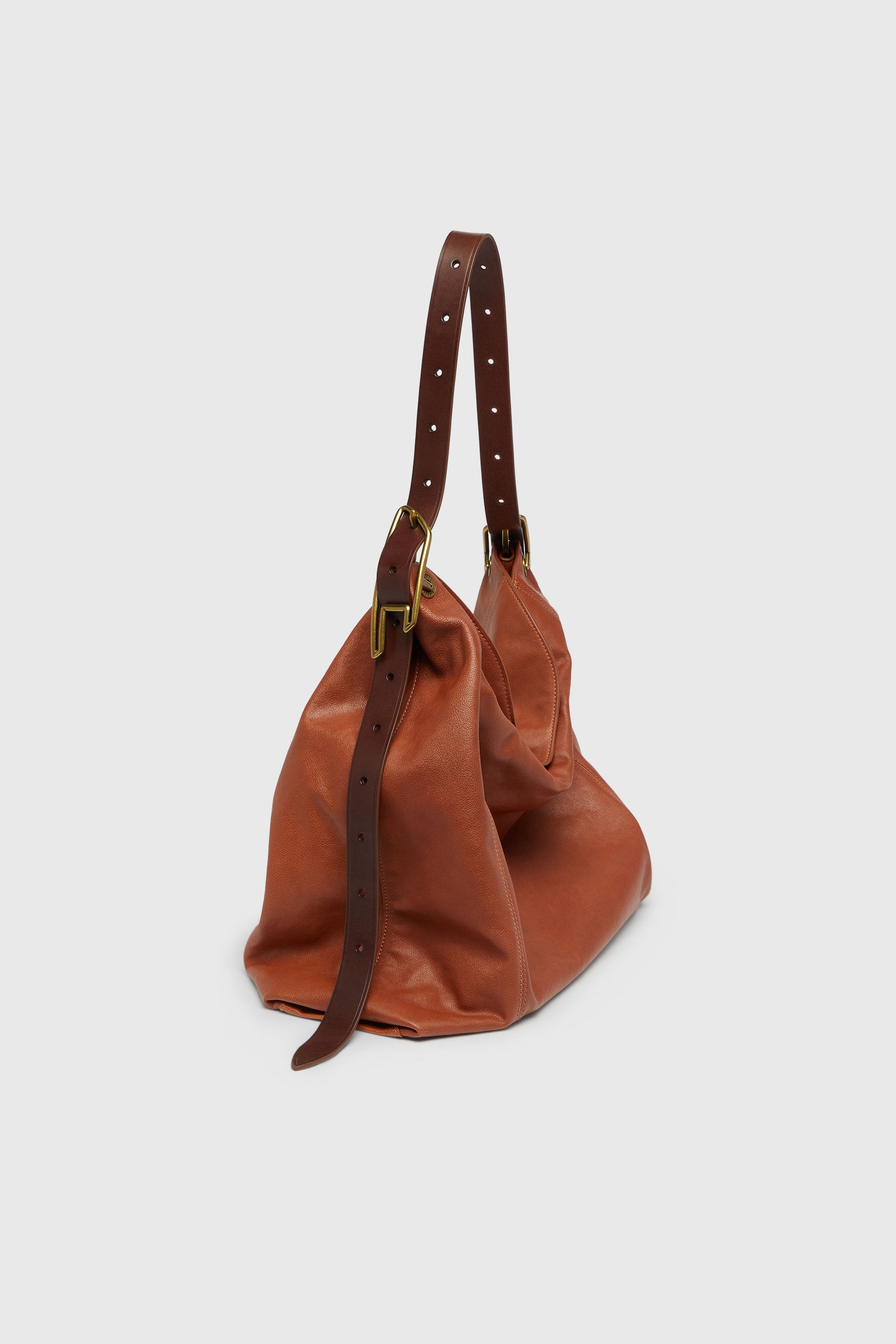 Diesel - D-LINE HOBO L, D-Line-Borsa hobo in pelle lucida Donna in Marrone - 2