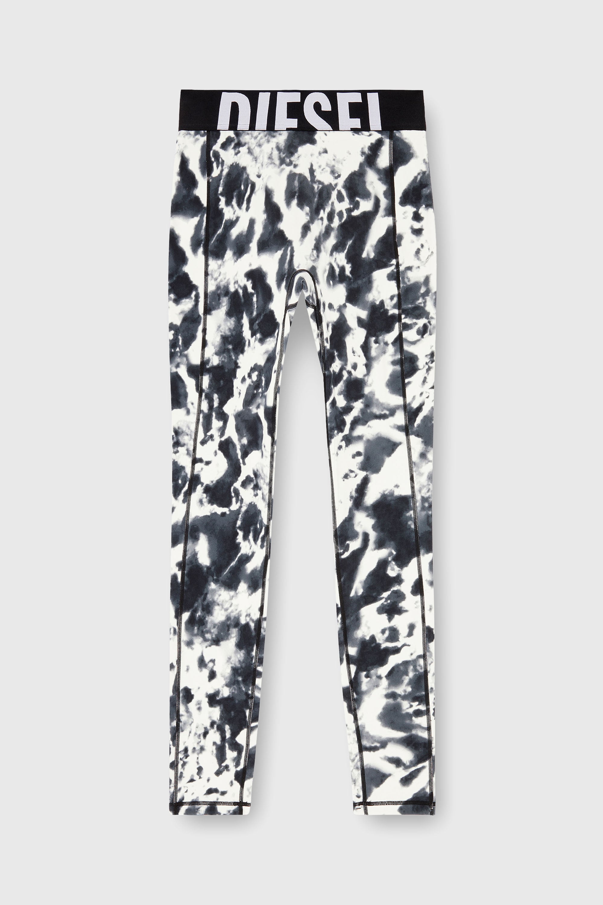 Diesel - ADELINE-D-POP, Damen Leggings aus bedruckter Mikrofaser in Weiss/Schwarz - 2