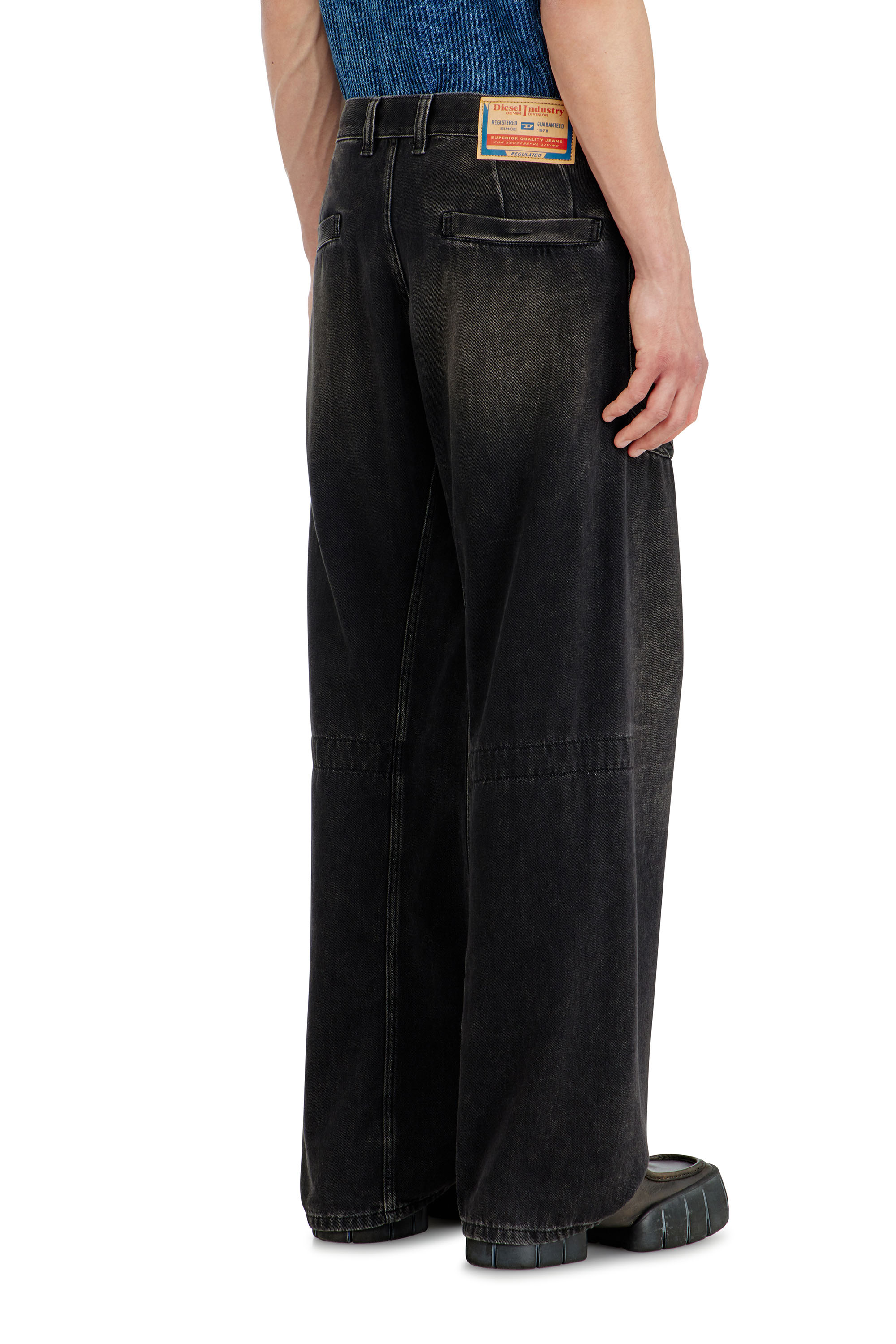 Diesel - Relaxed Jeans D-Zeta 09J96 Uomo, Nero/Grigio scuro - Image 5