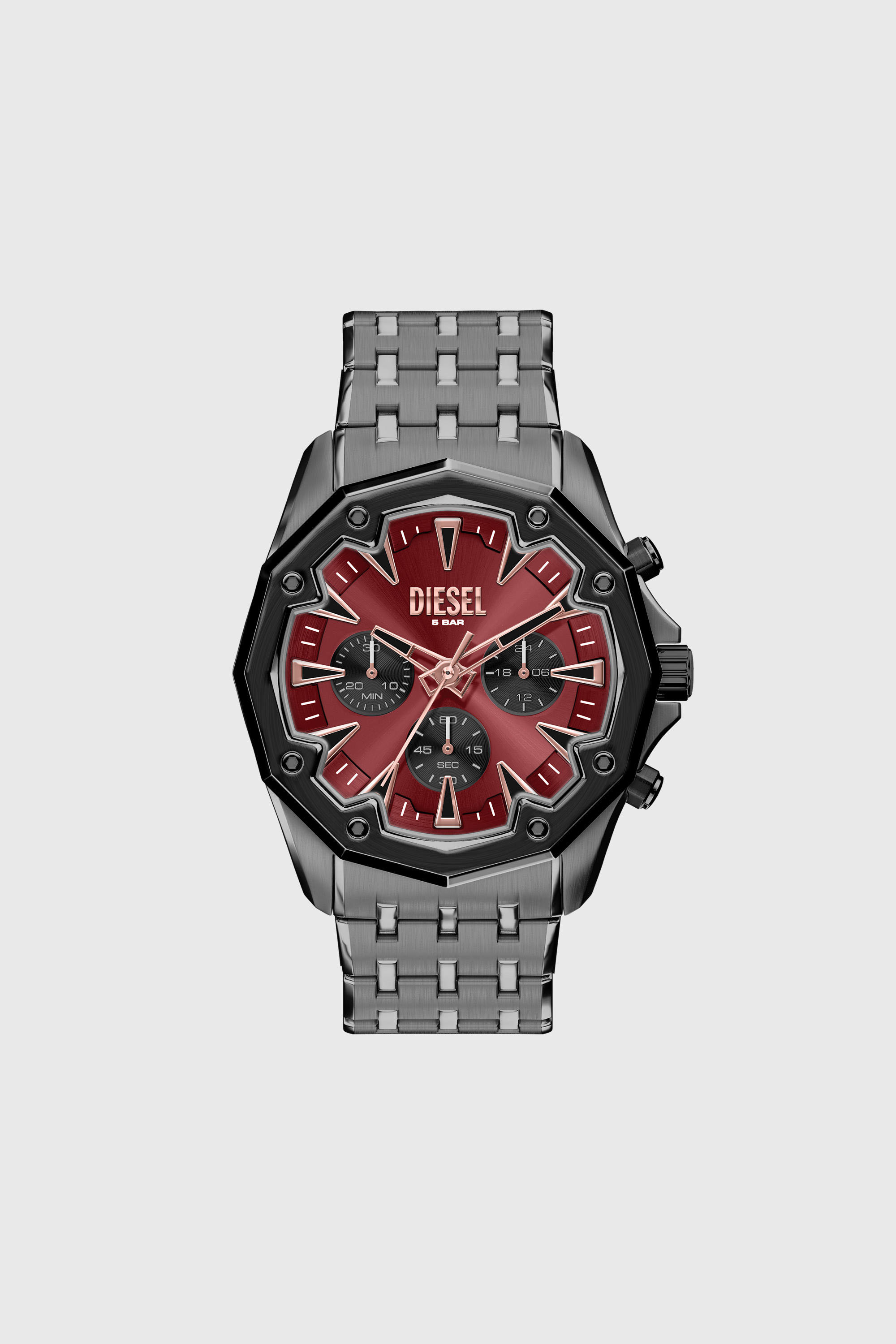 Diesel - DZ4715 WATCH, Montre Stinger en acier inoxydable finition gunmetal Homme in Gris - 1