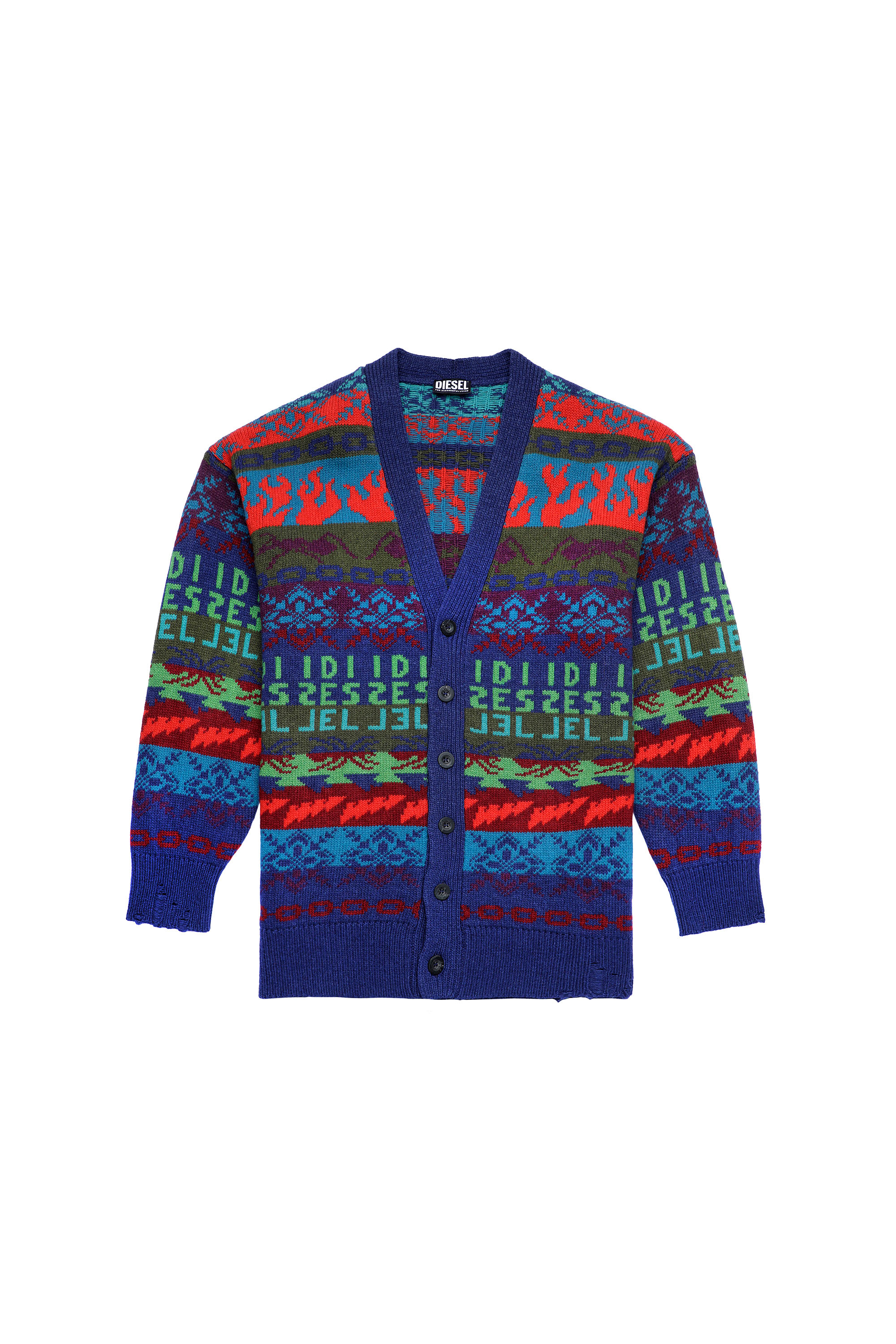 K-HENDERSON, Bleu/Vert - Pull Maille