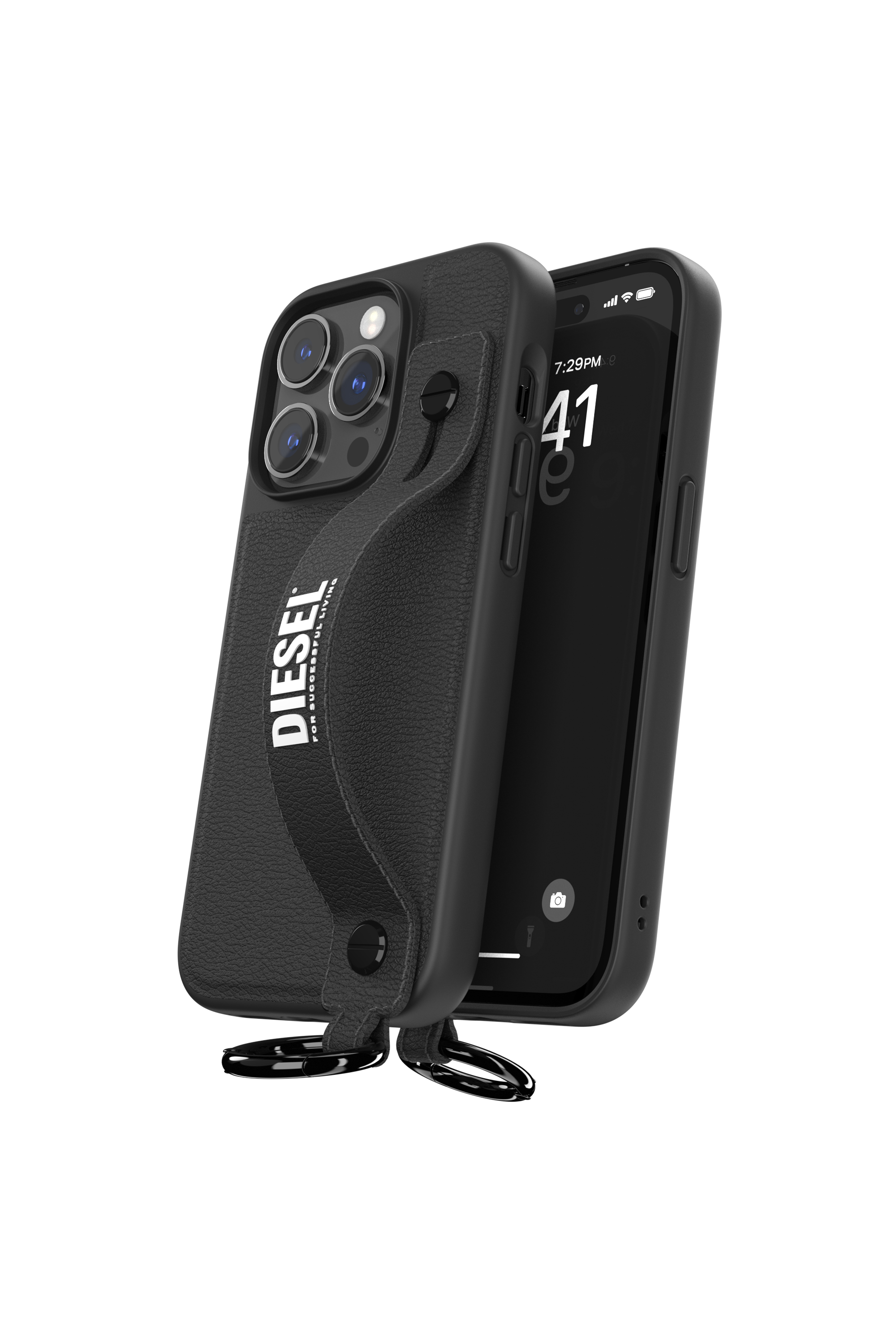 Diesel - 50284 MOULDED CASE, Coque avec bande rétractable pur iPhone 14 Pro Mixte in Noir - 3
