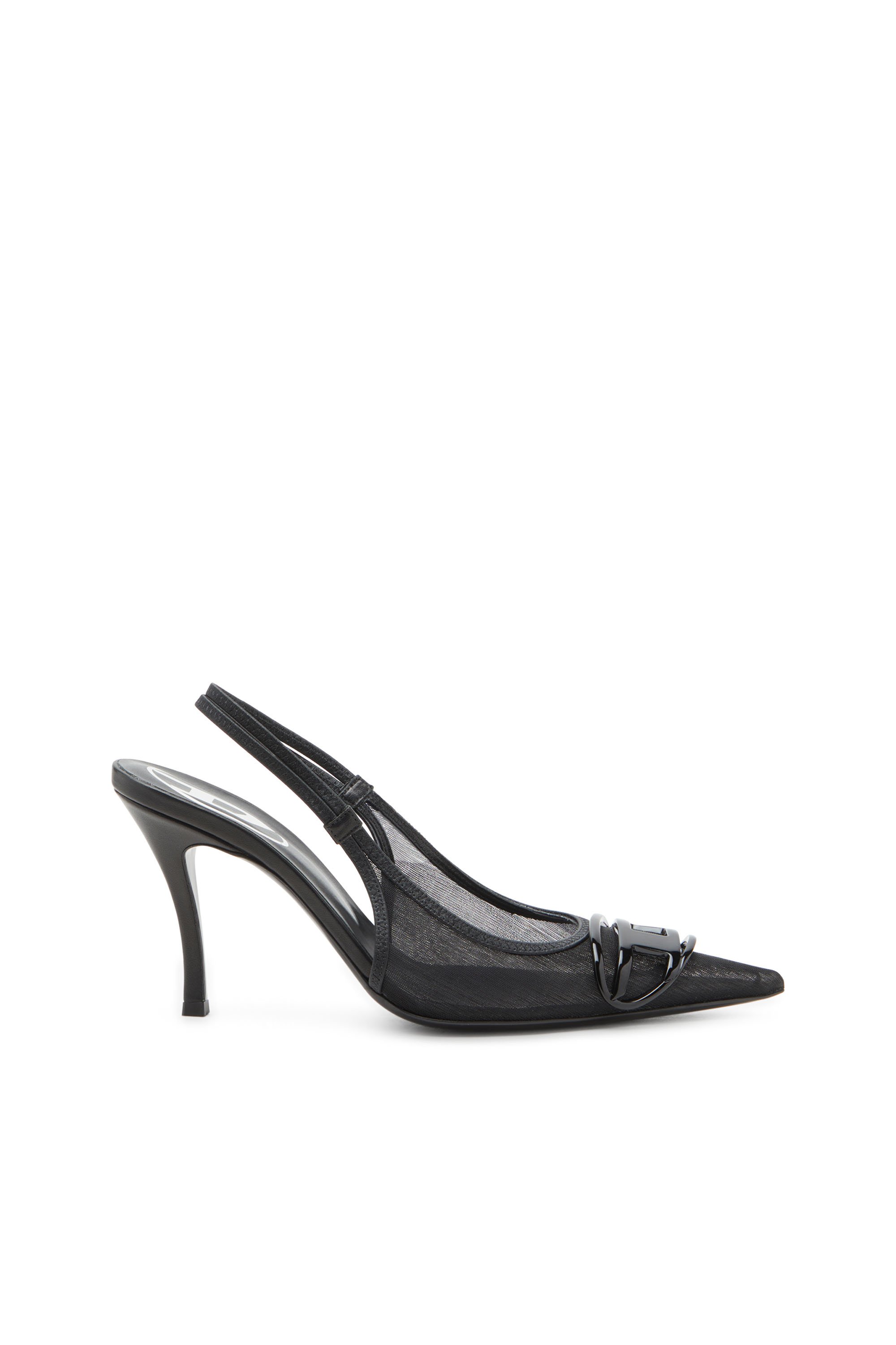 Diesel - D-VENUS SB, Damen D-Venus-Slingback-Pumps aus lederbesetztem Mesh in Schwarz - 1