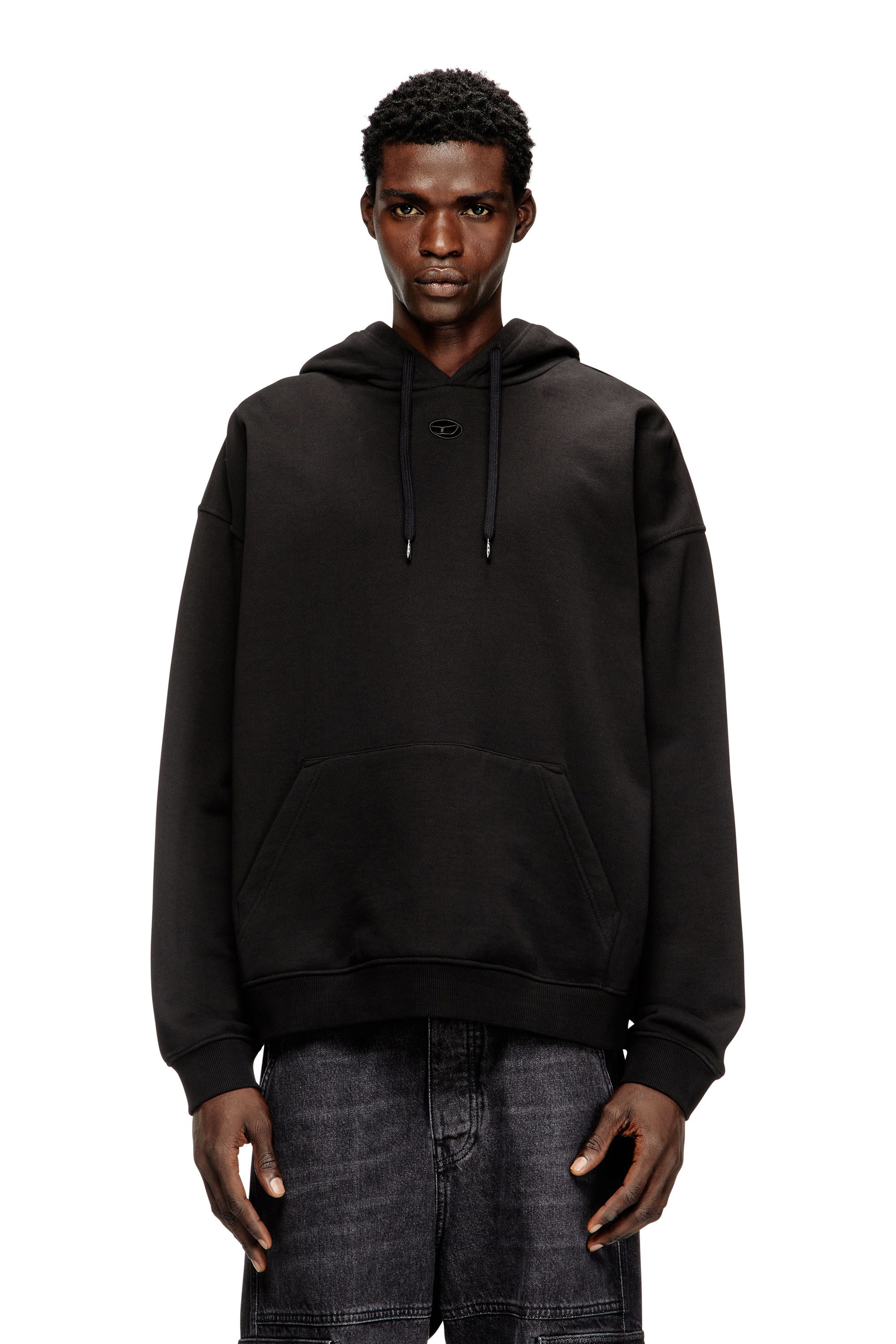 Diesel - S-BOXT-HOOD-DCO, Herren Locker geschnittener Hoodie mit Kängurutasche in Schwarz - 1