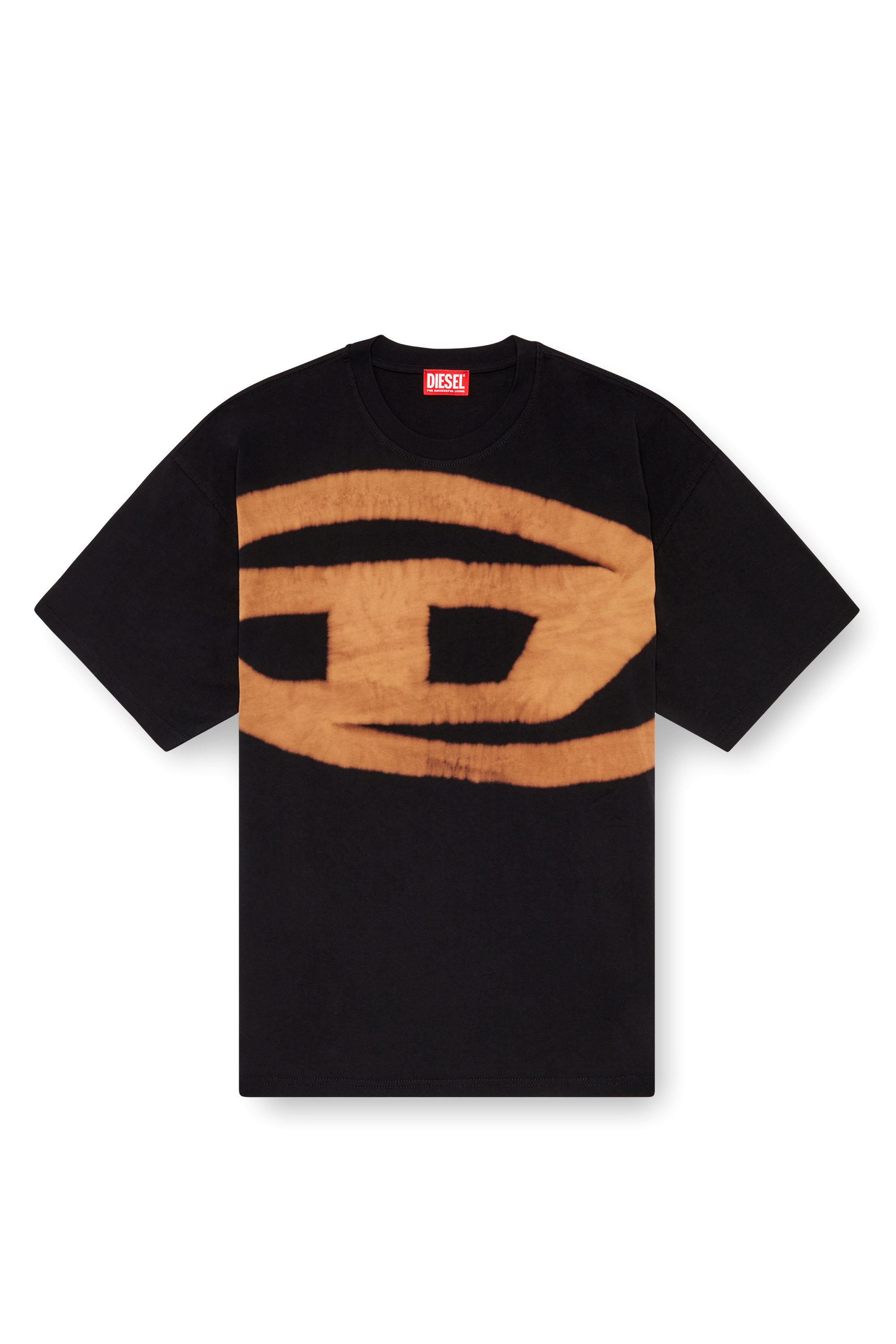 Diesel - T-BOXT-BLEACH, Man T-shirt with bleached Oval D logo in Multicolor - Image 4