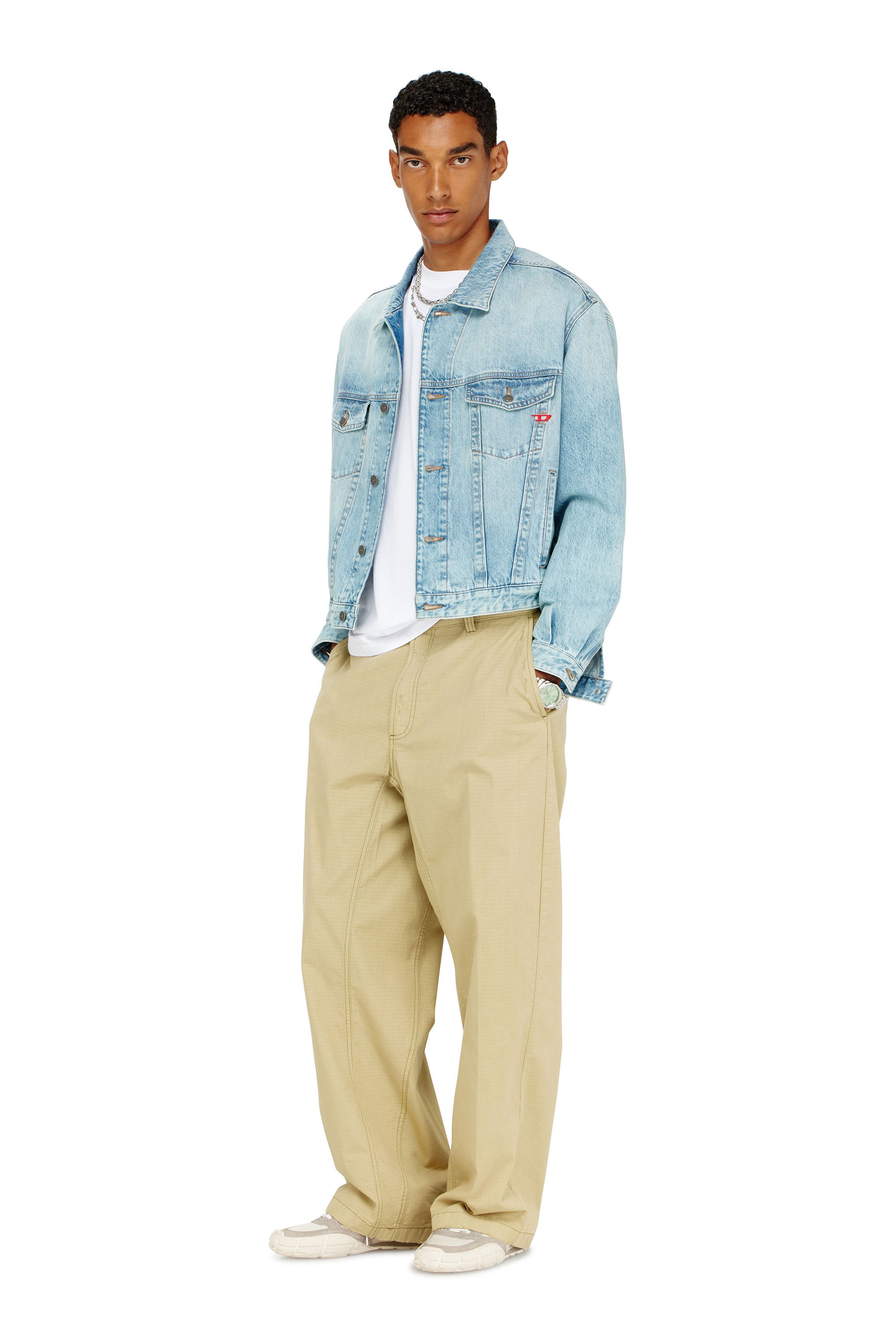 Diesel - T-BOXT-BISK, T-shirt in cotone con stampa Diesel Biscotto Uomo in Bianco - 1