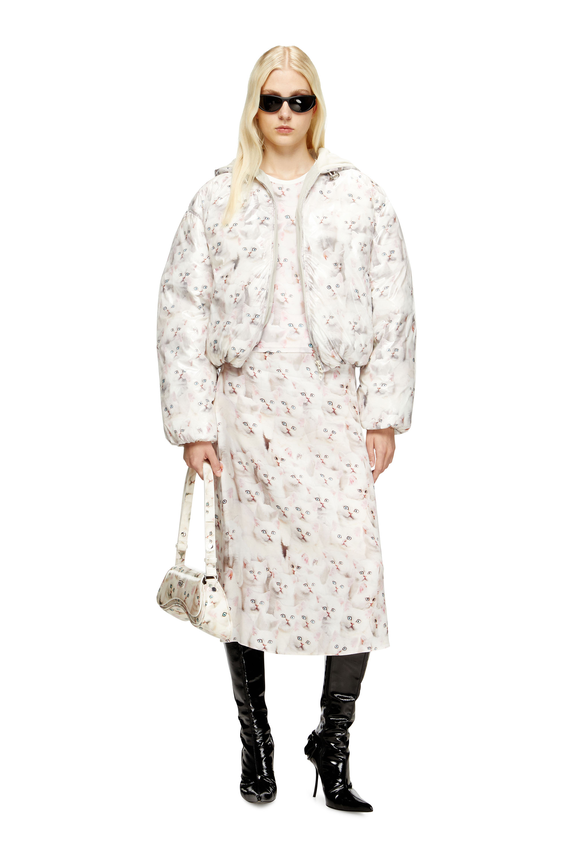 W-INNER-R1, Bianco Diesel - W-INNER-R1, Giacca imbottita con gattini Donna in Bianco - 1