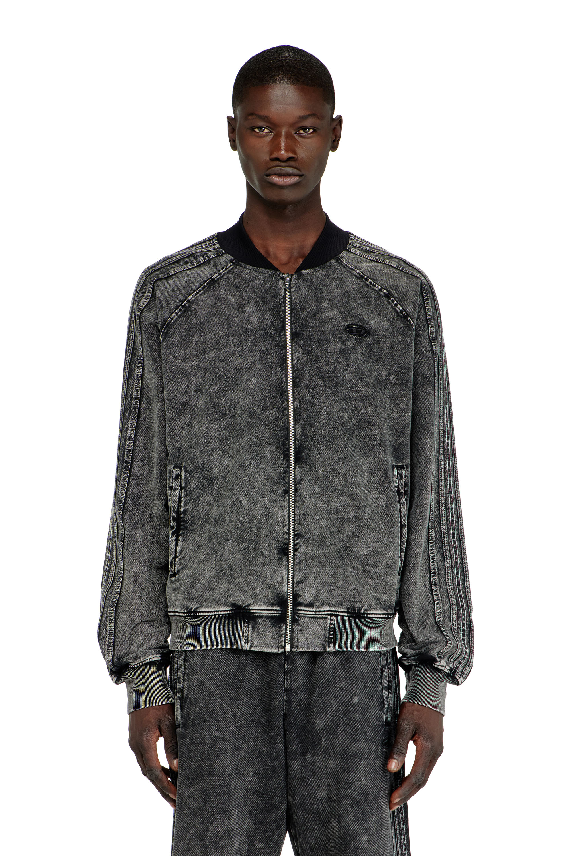 Diesel - S-ALT, Felpa con chiusura a zip e bande lungo le maniche Uomo in ToBeDefined - 1