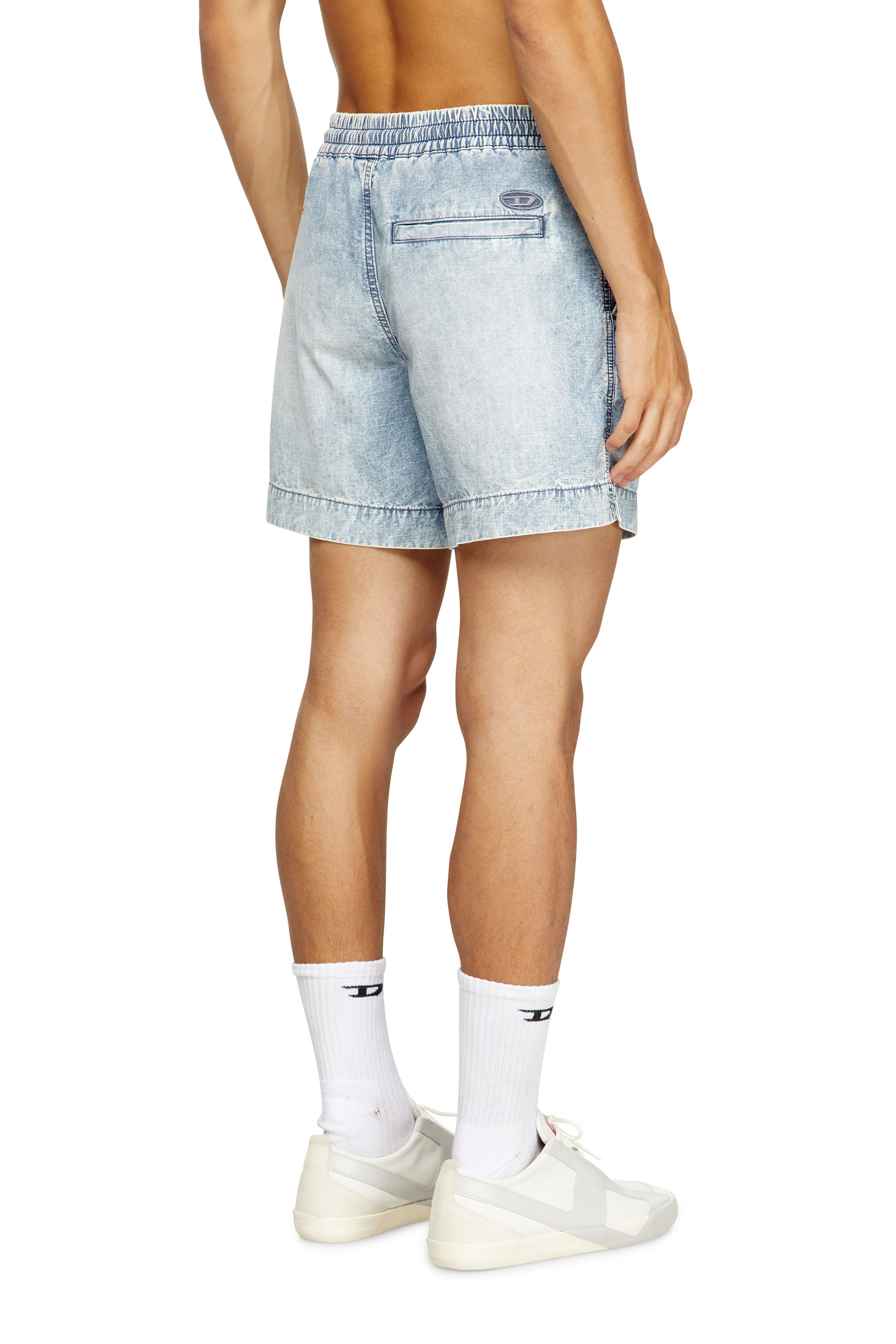 Diesel - D-TENNI-S, Unisex Shorts aus marmoriertem Denim in Hellblau - 4