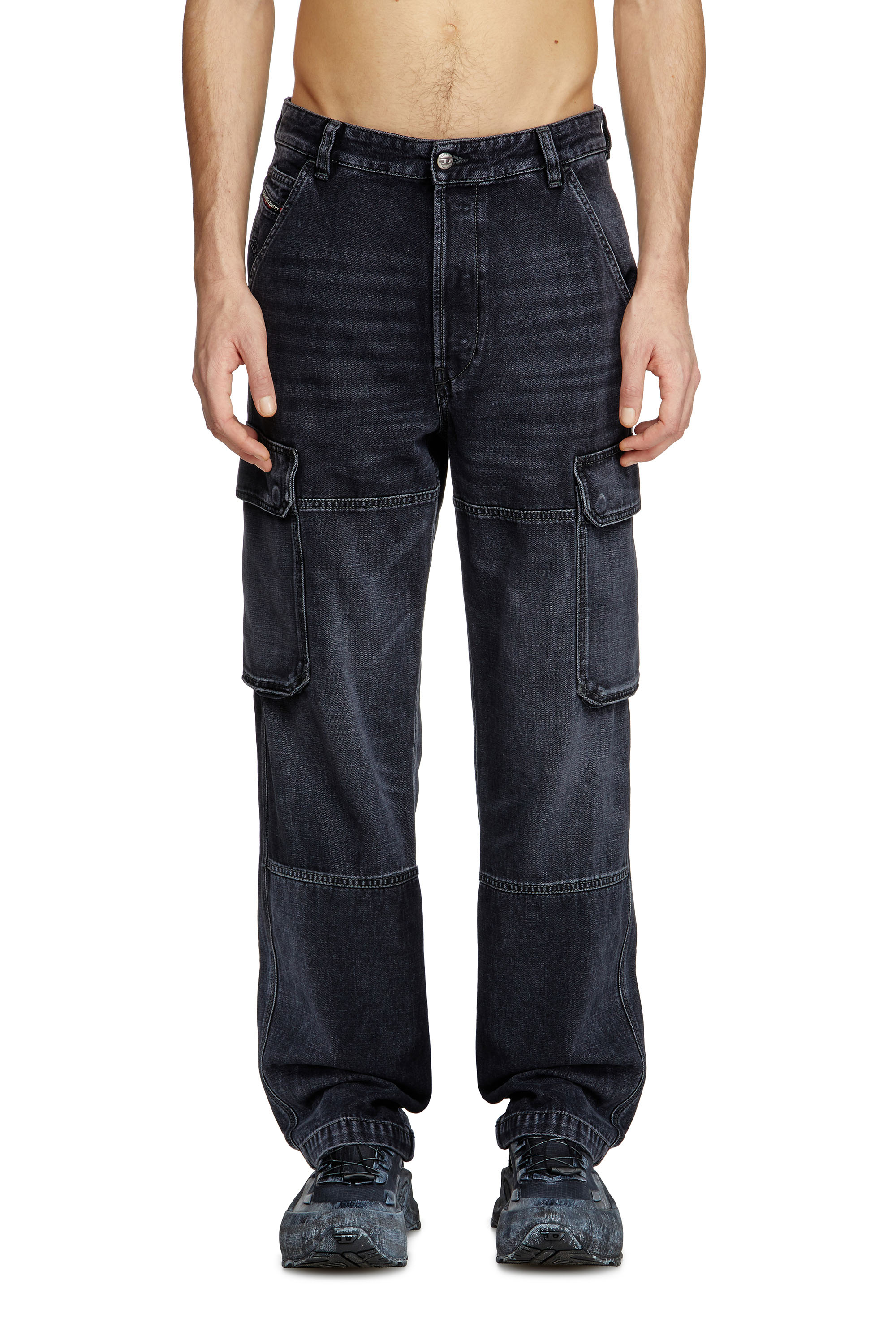 Diesel - Regular Jeans D-Uty 007Z9 Uomo, Nero/Grigio scuro - Image 1