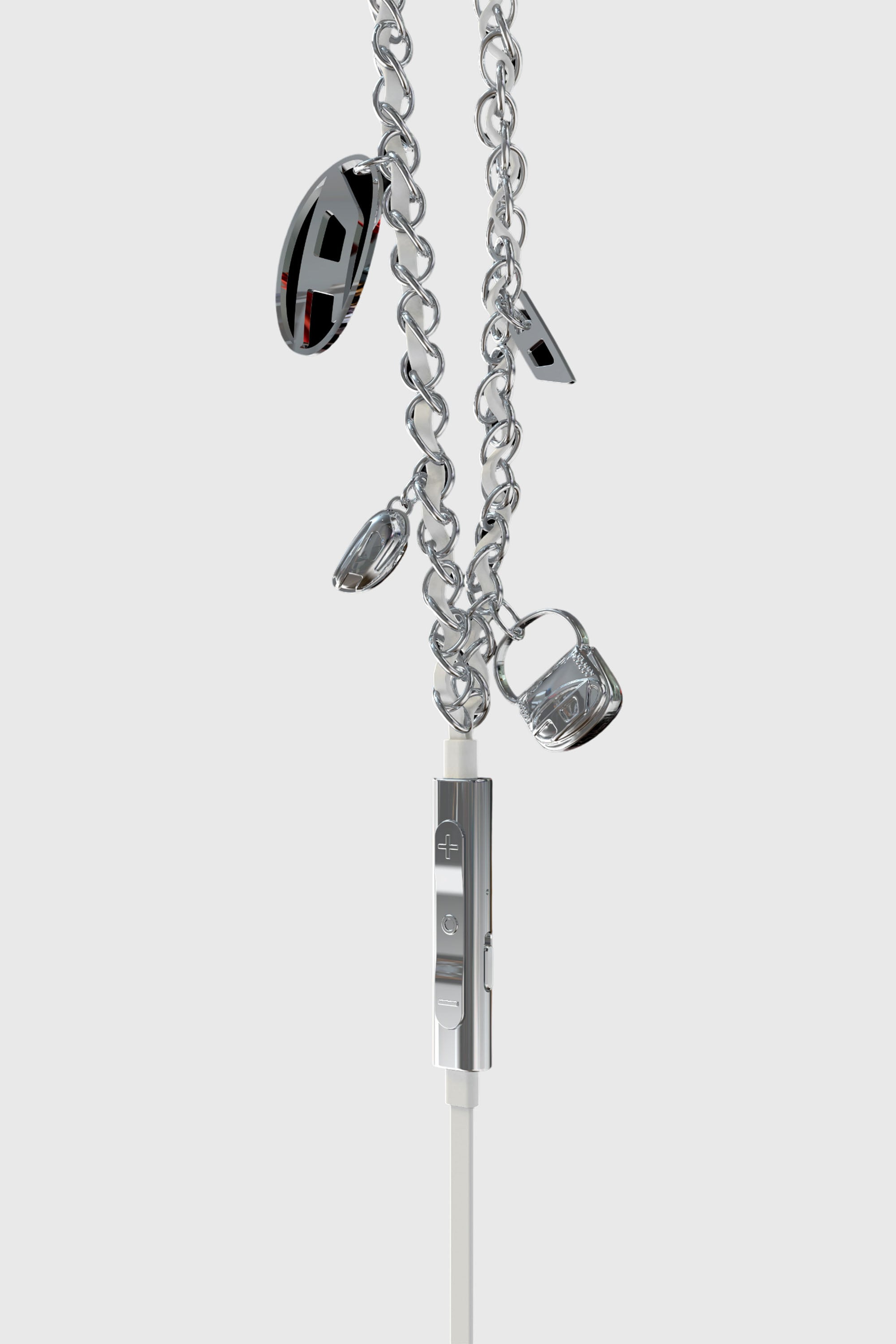 Diesel - 60458  WIRED EARBUDS WIRED EARBUDS, Auricolari con filo e charms Unisex in Argento - 3