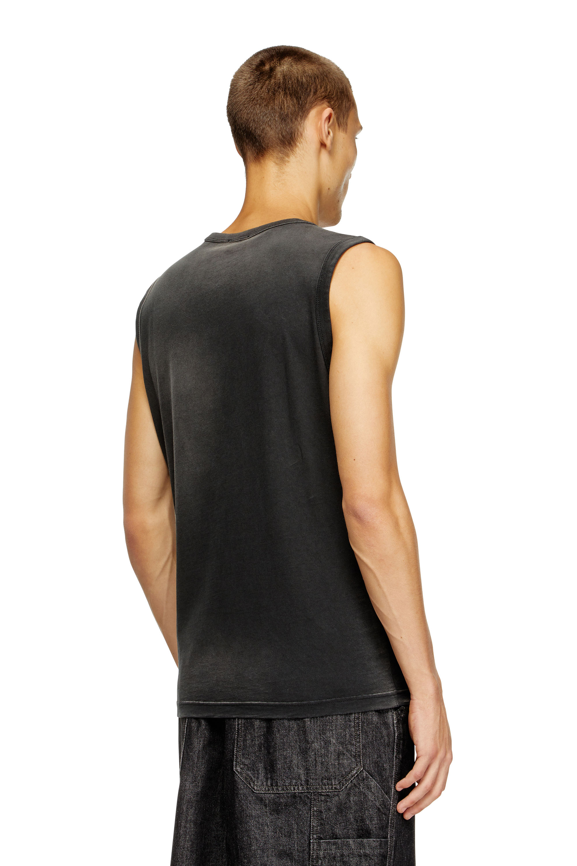 Diesel - T-BRICO, Débardeur délavé avec Oval D bouffant Homme in Noir - 4